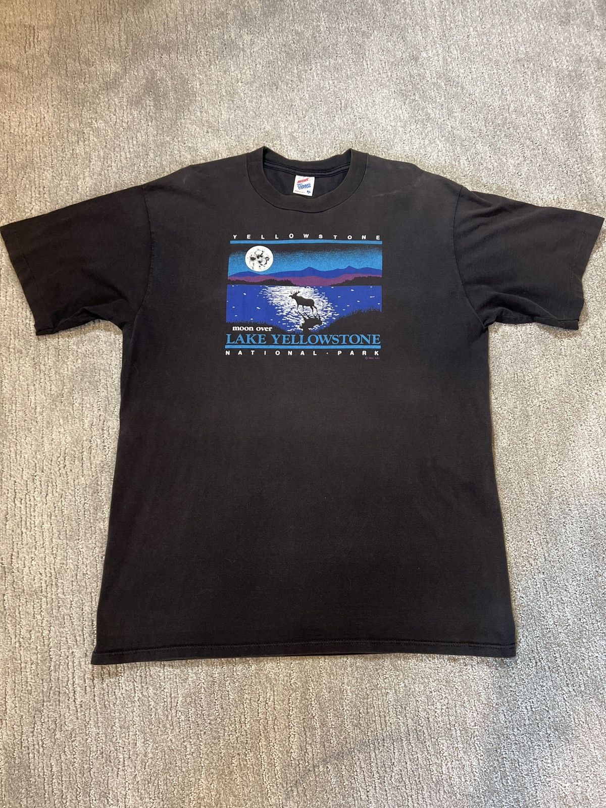 Vintage Single Stitch Vintage Nature Shirt ‘Moon Over Yellowstone’ Size US XL / EU 56 / 4 - 1 Thumbnail