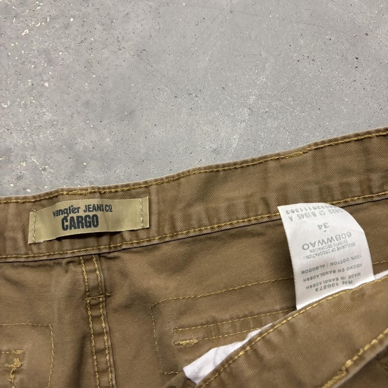 Japanese Brand × Vintage Crazy Vintage Y2K/2000s Baggy Khaki Brown Streetwear Skater Style Cargo Shorts! Size US 34 / EU 50 - 6 Thumbnail
