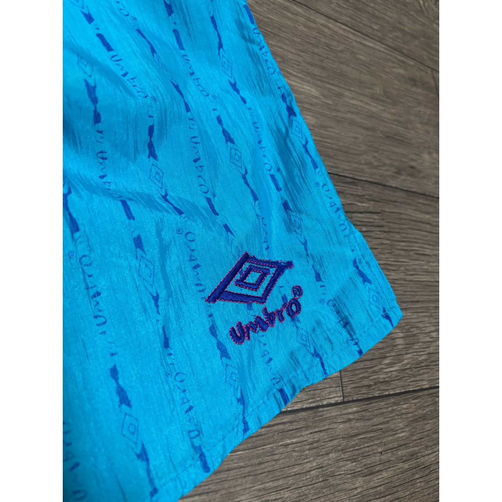 Umbro × Vintage Vintage Umbro Soccer Blue Aztec Shorts Sz XL 90s Size US 30 / EU 46 - 3 Thumbnail