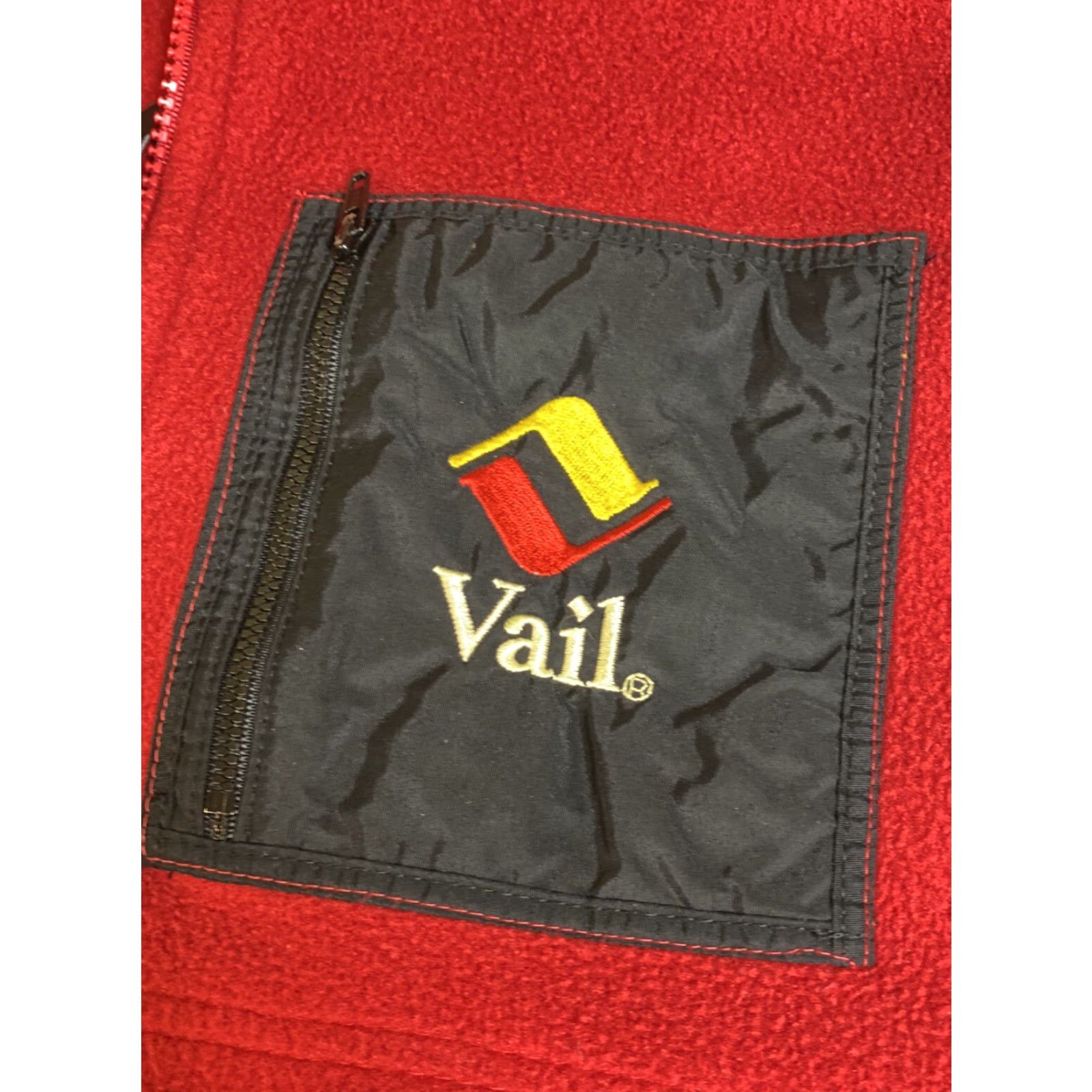 Vintage VINTAGE Vail China Bowl Red Ski Fleece Mens Small by Sierra Sport S Embroidered Vest Fleece Jacket Men Red Logo Zipper Size US S / EU 44-46 / 1 - 6 Thumbnail