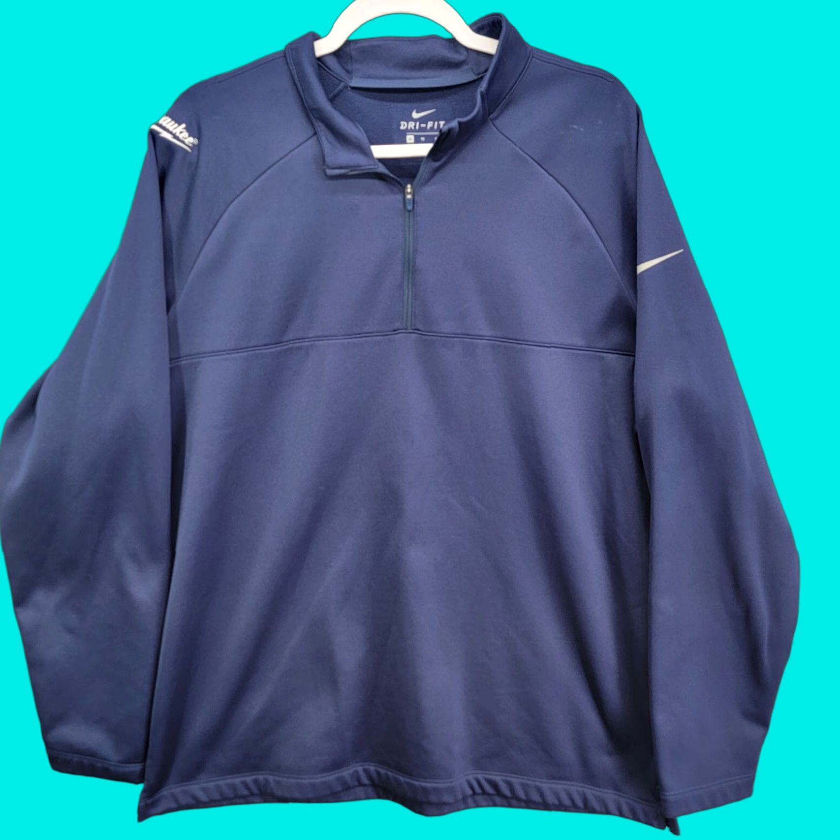 Nike Nike Dri-Fit Pullover Shirt Mens Medium Blue 1/4 Zip Long Sleeve Milwaukee Golf Activewear Size US M / EU 48-50 / 2 - 1 Thumbnail