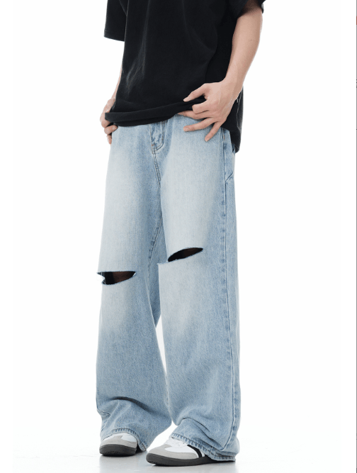 Japanese Brand × Vintage American retro washed versatile ripped trendy jeans Size US 32 / EU 48 - 3 Thumbnail