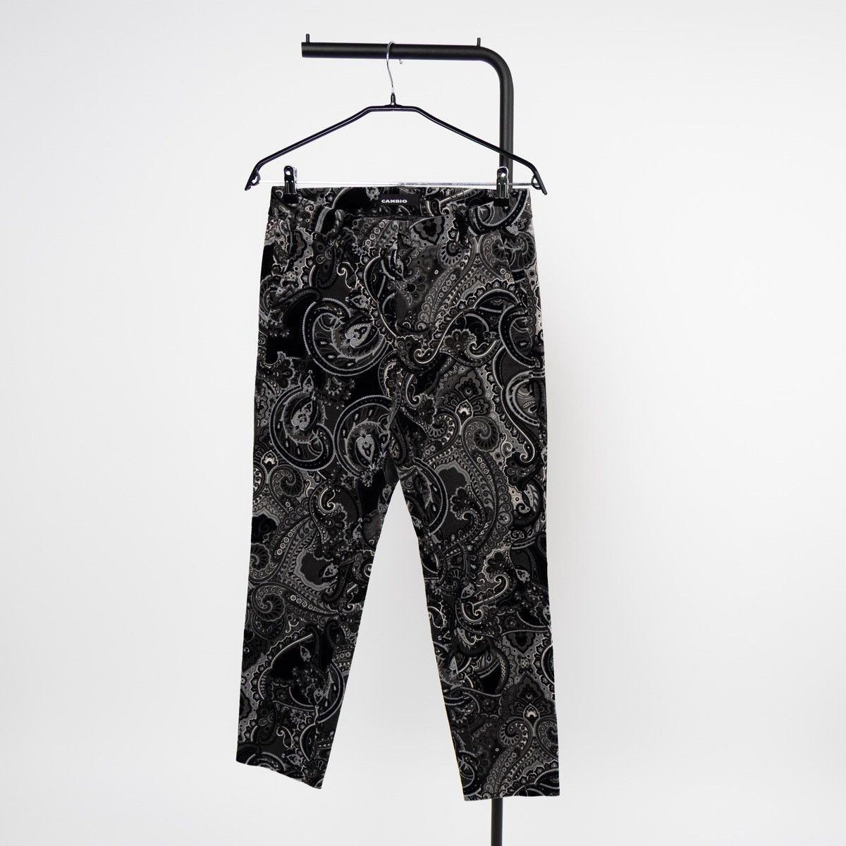 Other Cambio Womens Paisley Trousers Black Grey Pattern Pants Slim Size 27" / US 4 / IT 40 - 1 Thumbnail