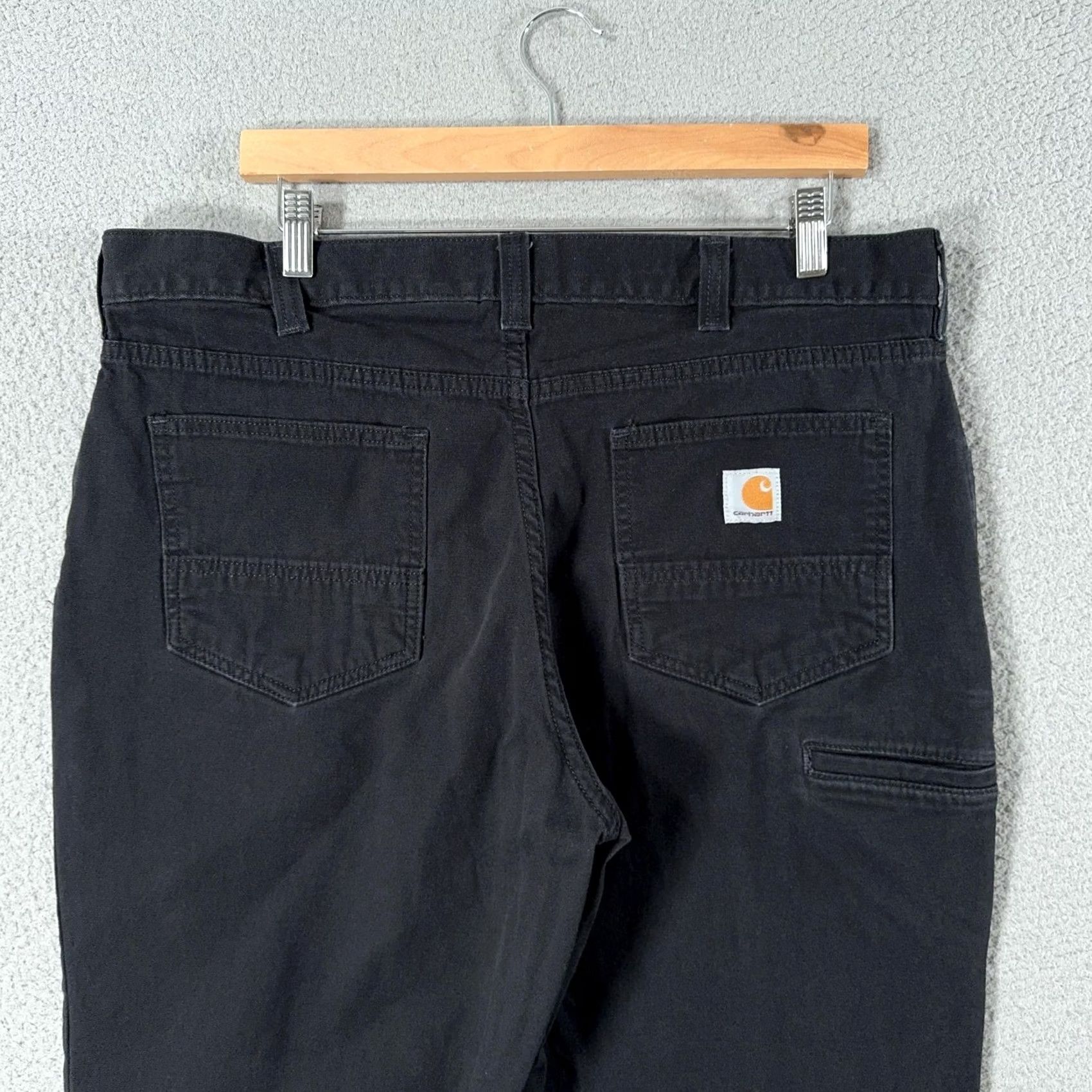 Carhartt Carhartt Rugged Flex Rigby Mens 38x31 Black Canvas 5 Pocket Relaxed Fit Pants Size US 38 / EU 54 - 6 Thumbnail