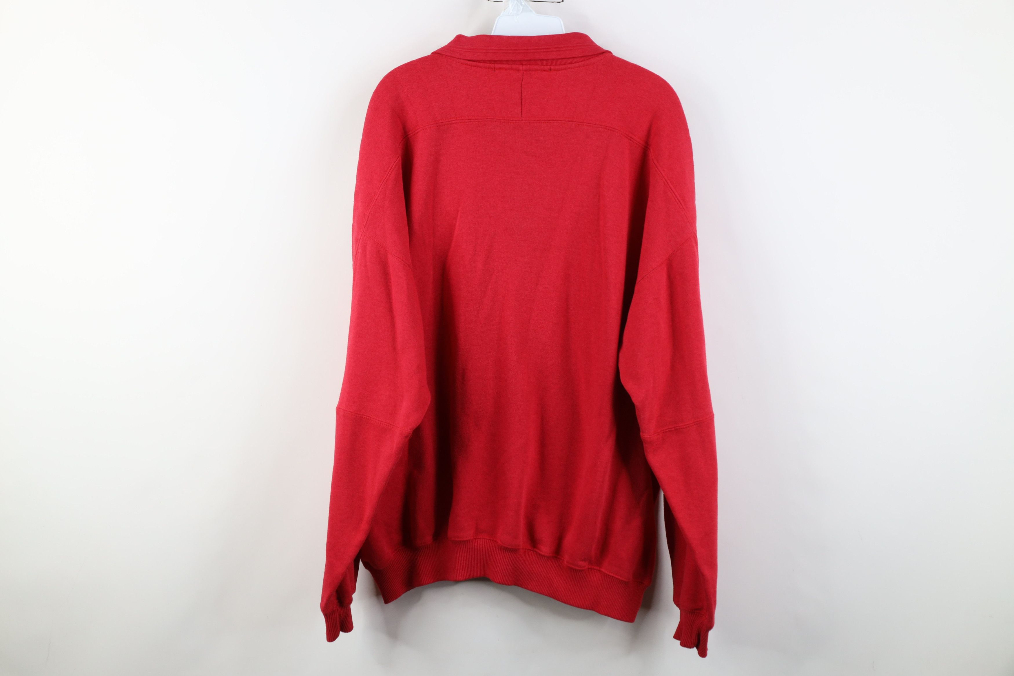 Vintage Vintage 90s Streetwear Collared Pullover Sweatshirt Red Size US XL / EU 56 / 4 - 12 Thumbnail