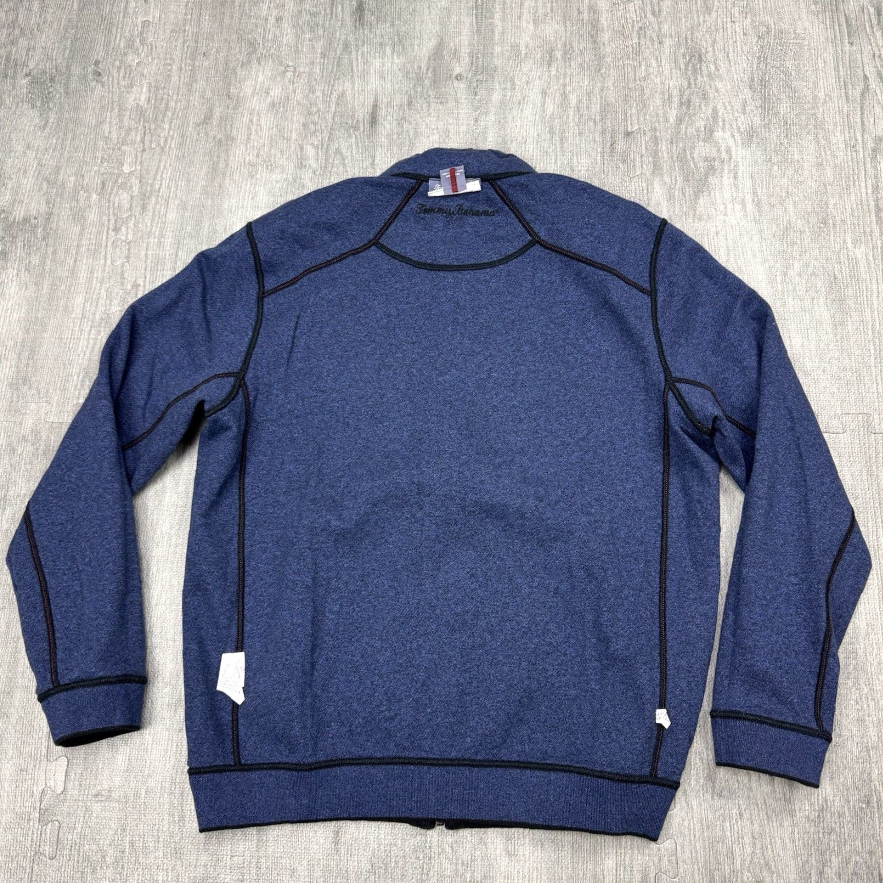 Tommy Bahama TOMMY BAHAMA Full Zip Reversible Sweatshirt Cotton Mens M Blue/Black Size US M / EU 48-50 / 2 - 5 Thumbnail