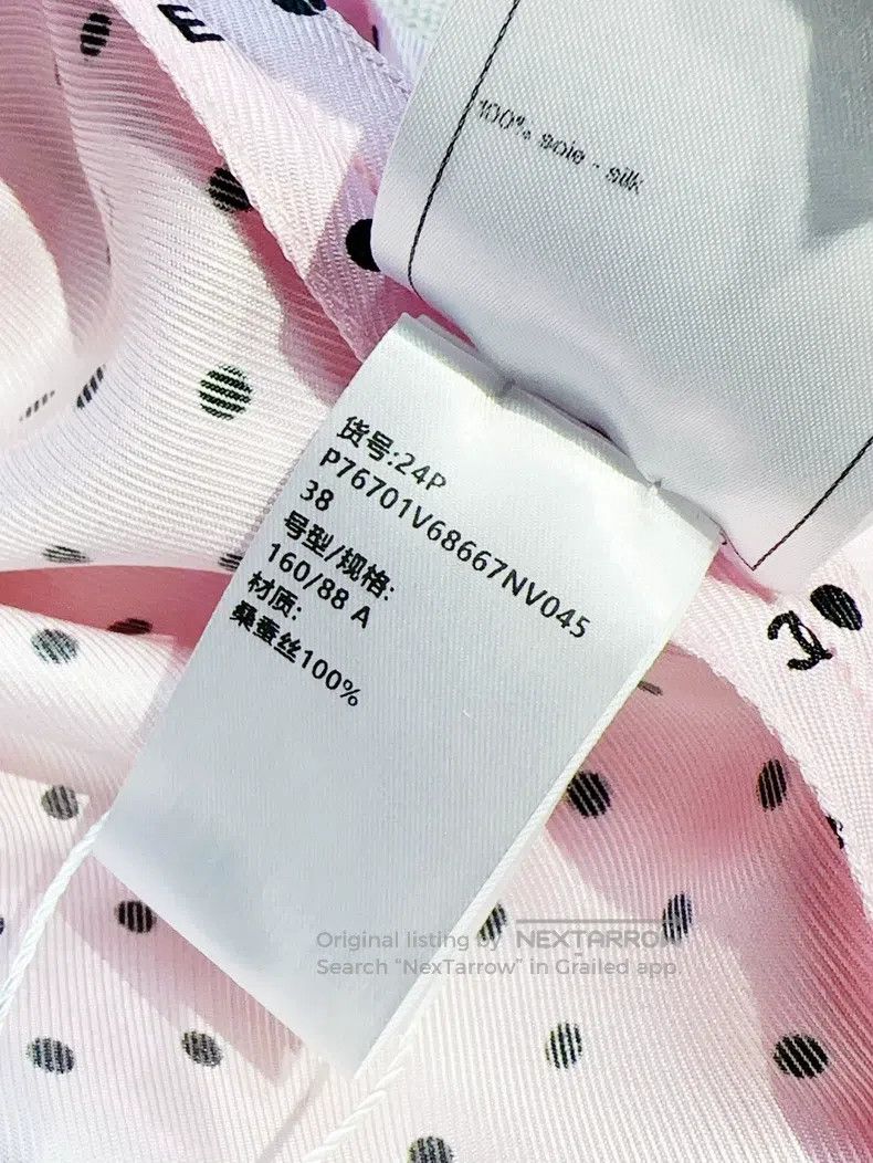 Chanel Chanel 24P pink and black polka dot silk sleeveless shirt Size XS / US 0-2 / IT 36-38 - 7 Thumbnail