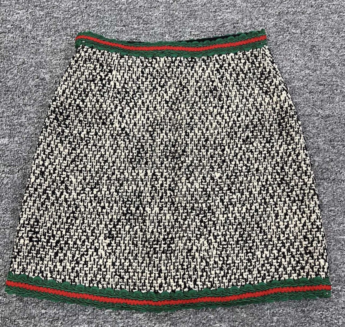 Gucci Gucci Red & Green Stripe Woven Wool Skirt K12 Size S / US 4 / IT 40 - 2 Thumbnail