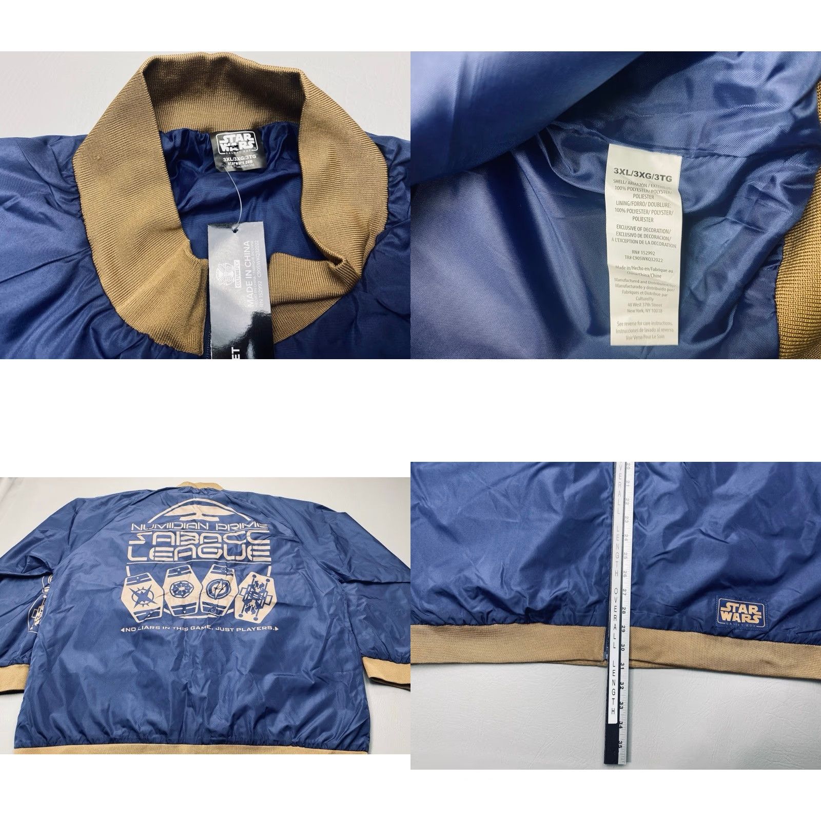 Star Wars Star Wars NWT CultureFly Numidian Prime Sabacc League Blue Track Jacket Mens 3XL Size US XXL / EU 58 / 5 - 8 Thumbnail