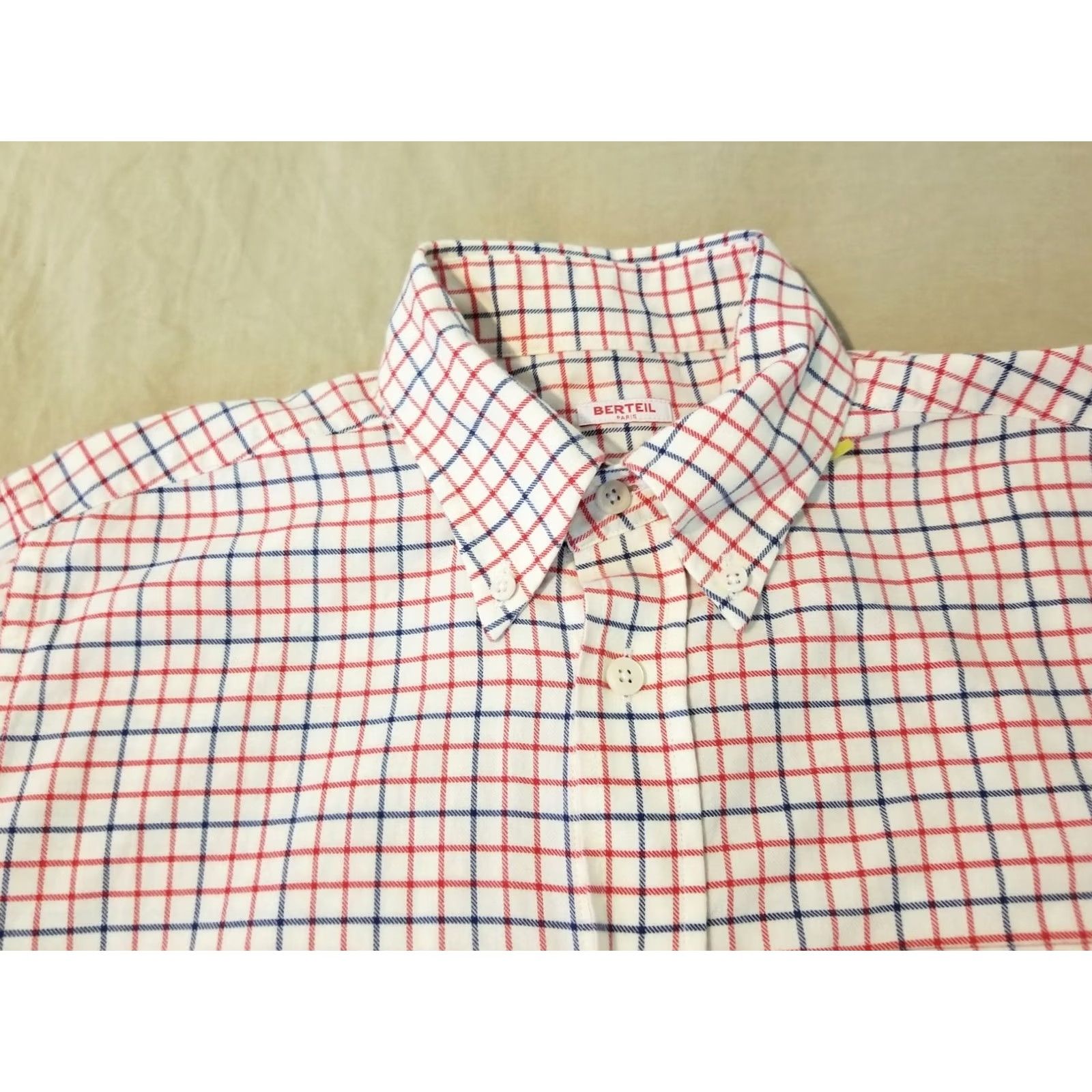 Vintage Berteil Dress Shirt Mens S White Cotton Long Sleeve Collared Button Shirt Size 36R - 2 Thumbnail