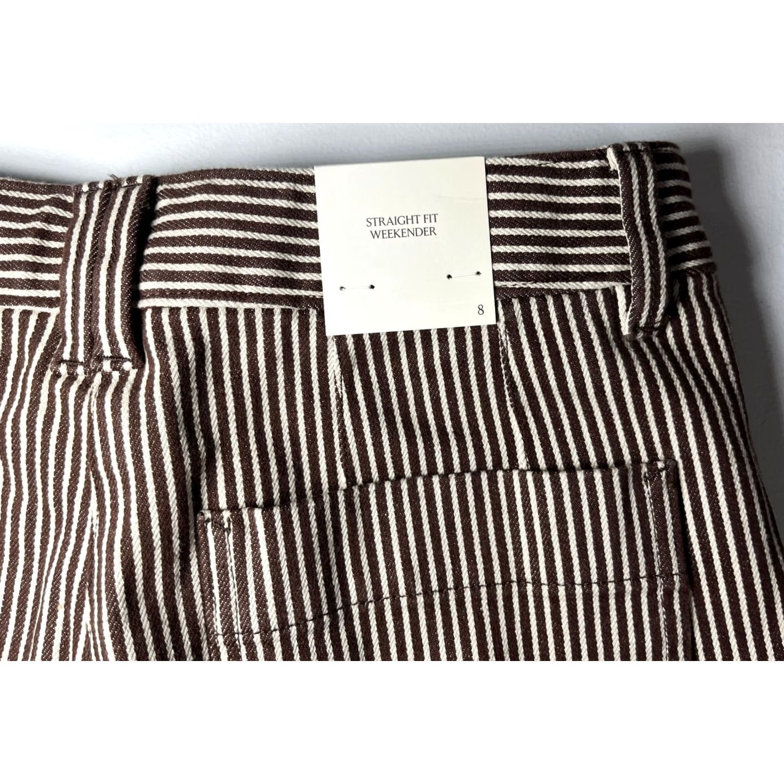 Banana Republic NWT Banana Republic Straight Fit Weekender Pants Sz 8 Shirt Women Multicolor Stripe Daywear City Preppy Pockets Mens, Womens Size 30" / US 8 / IT 44 - 6 Thumbnail