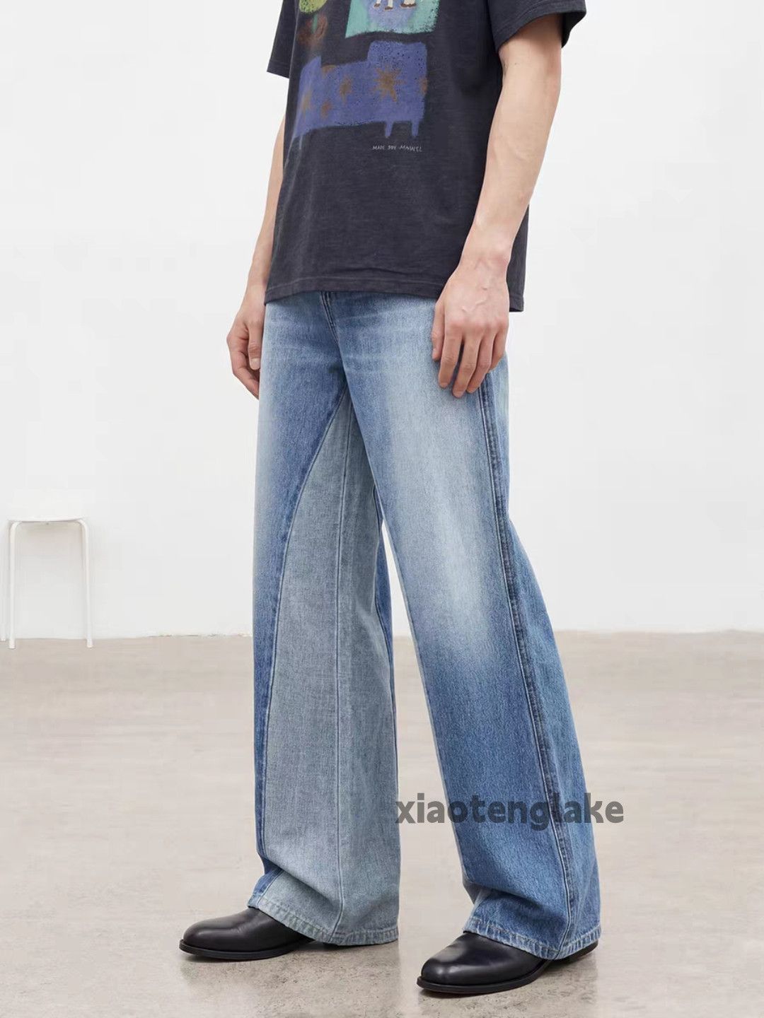 Jean xz undercover numbernine style baggy opium patchwork jeans