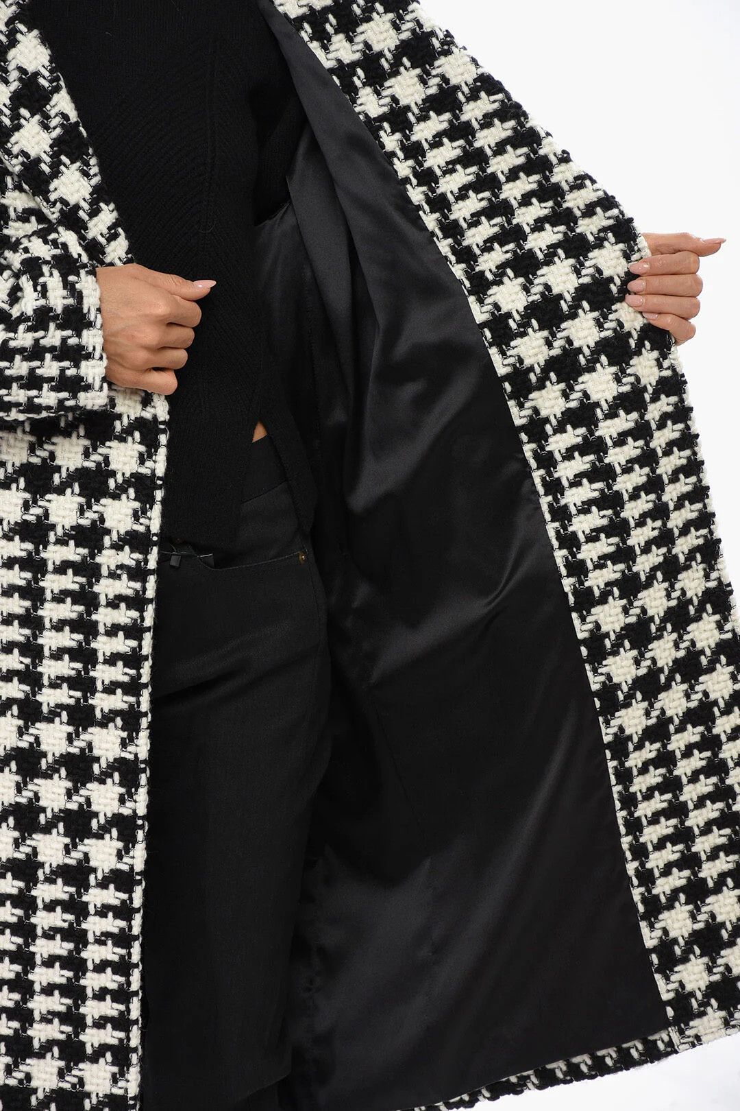 Dolce & Gabbana og1mm0426 Bicolor Wool-Blend Double-Breasted Coat in Black Size M / US 6-8 / IT 42-44 - 5 Thumbnail