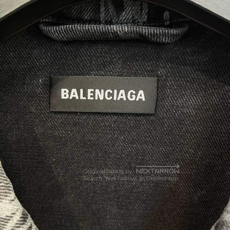 Balenciaga Balenciaga Logo Bullet Screen Printed Denim Jacket Size US M / EU 48-50 / 2 - 4 Thumbnail