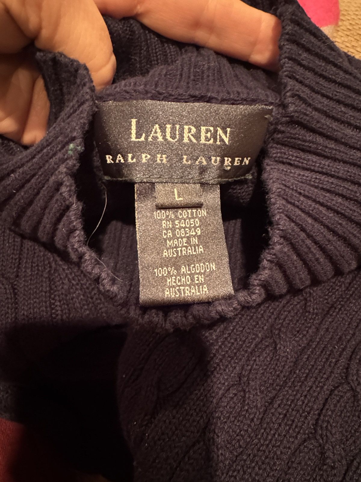 Polo Ralph Lauren Vintage Ralph Lauren Navy Crest Mock Knit Sweater Australia Size L / US 10 / IT 46 - 6 Thumbnail