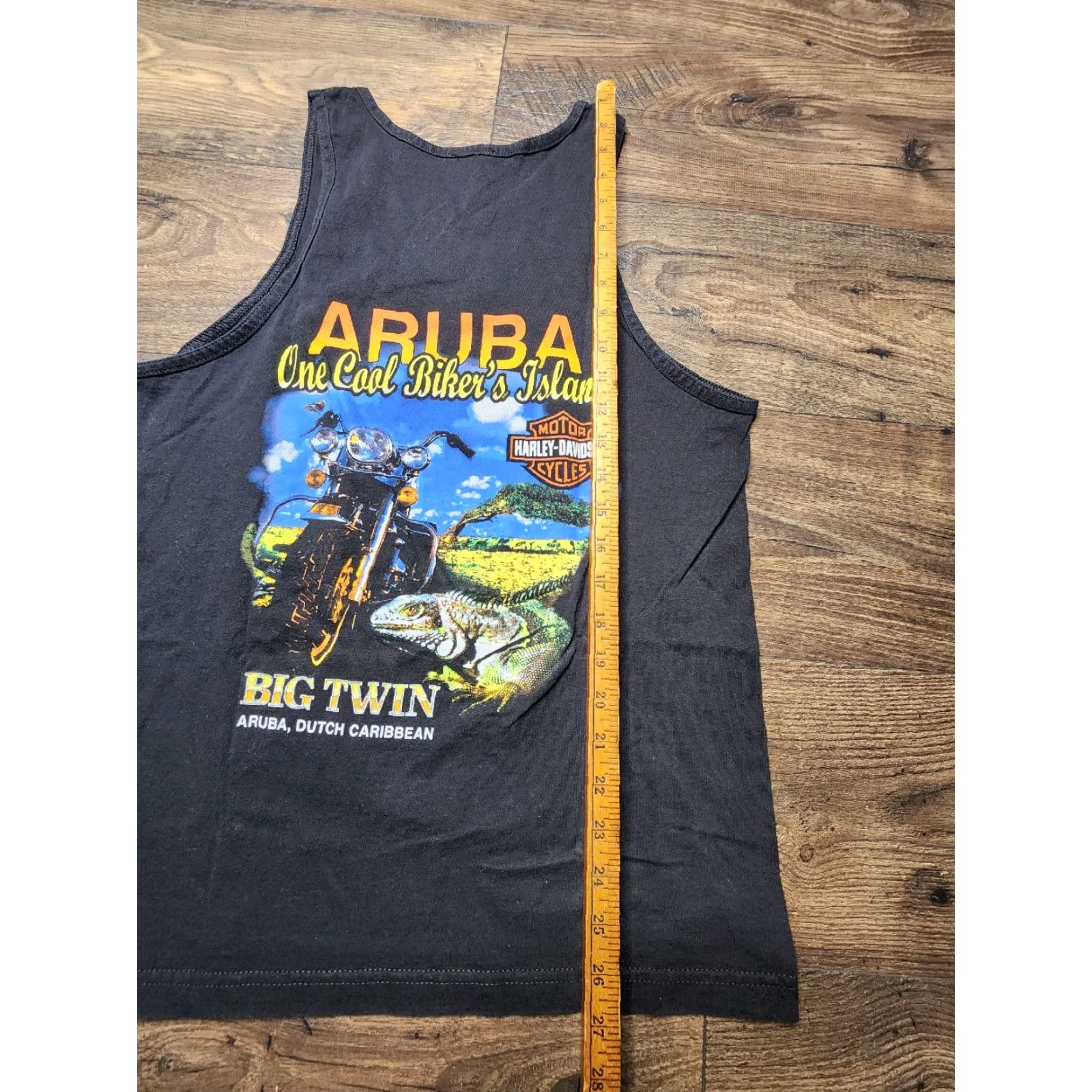 Harley Davidson VINTAGE Harley Davidson Tank Top T Shirt Mens M ARUBA DUTCH CARIBBEAN Iguana Black Size US M / EU 48-50 / 2 - 4 Thumbnail