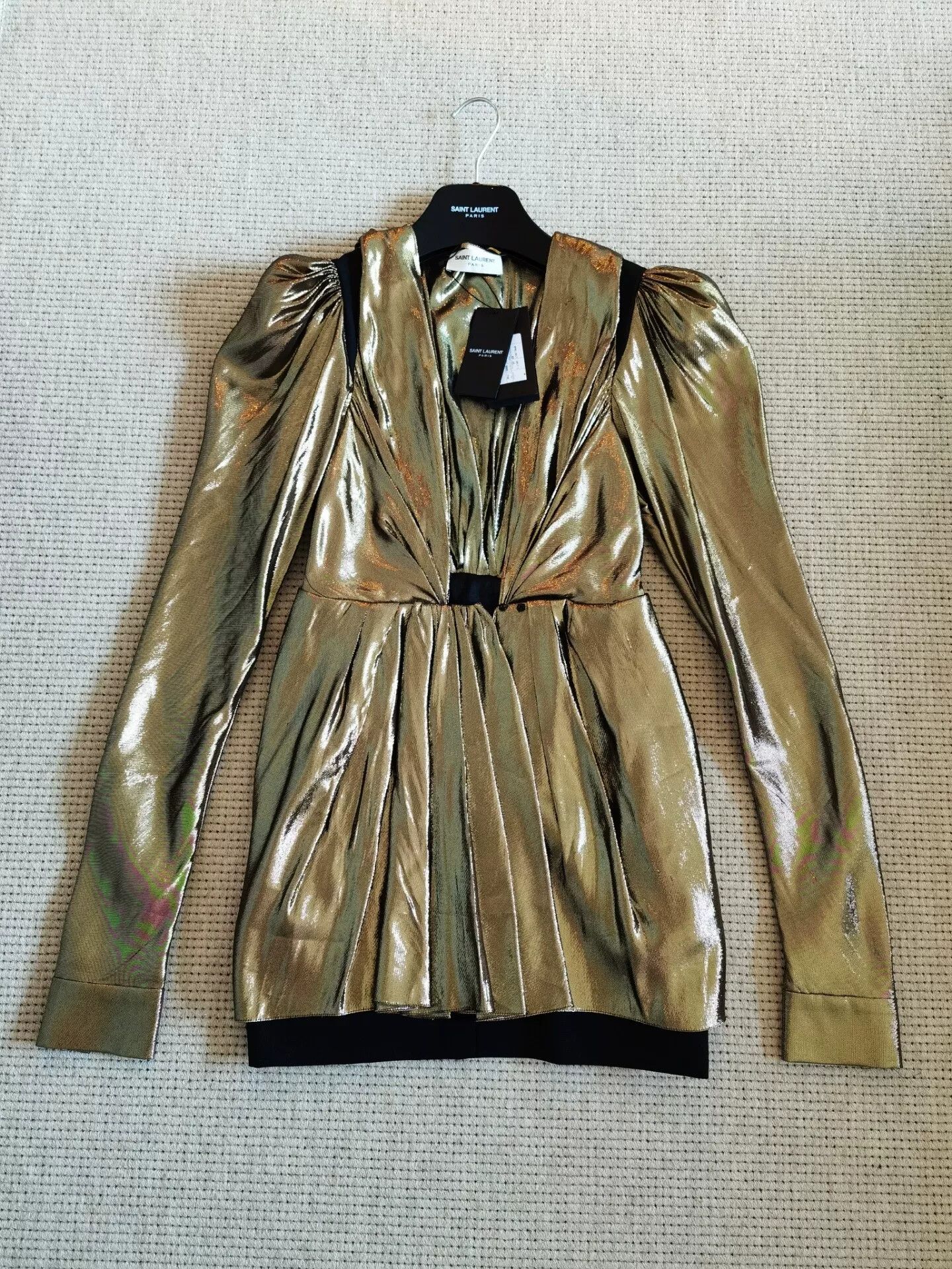 Saint Laurent Paris Saint Laurent 17 Gold Metallic Dress Size S / US 4 / IT 40 - 1 Thumbnail