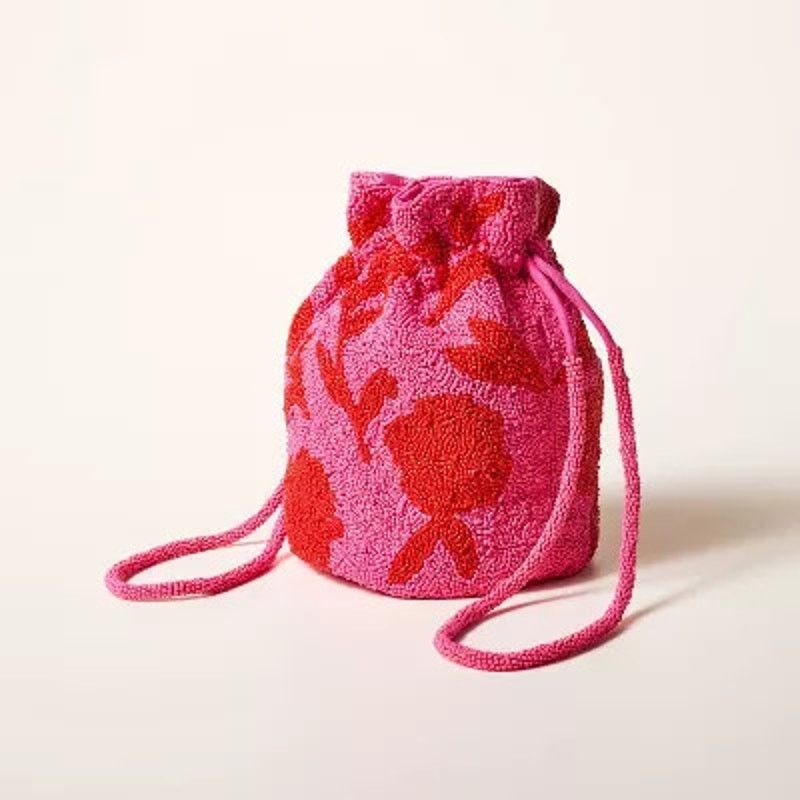 Kate Spade NWT Kate Spade x Target Beaded Floral Bucket Bag Drawstring Size ONE SIZE - 3 Thumbnail