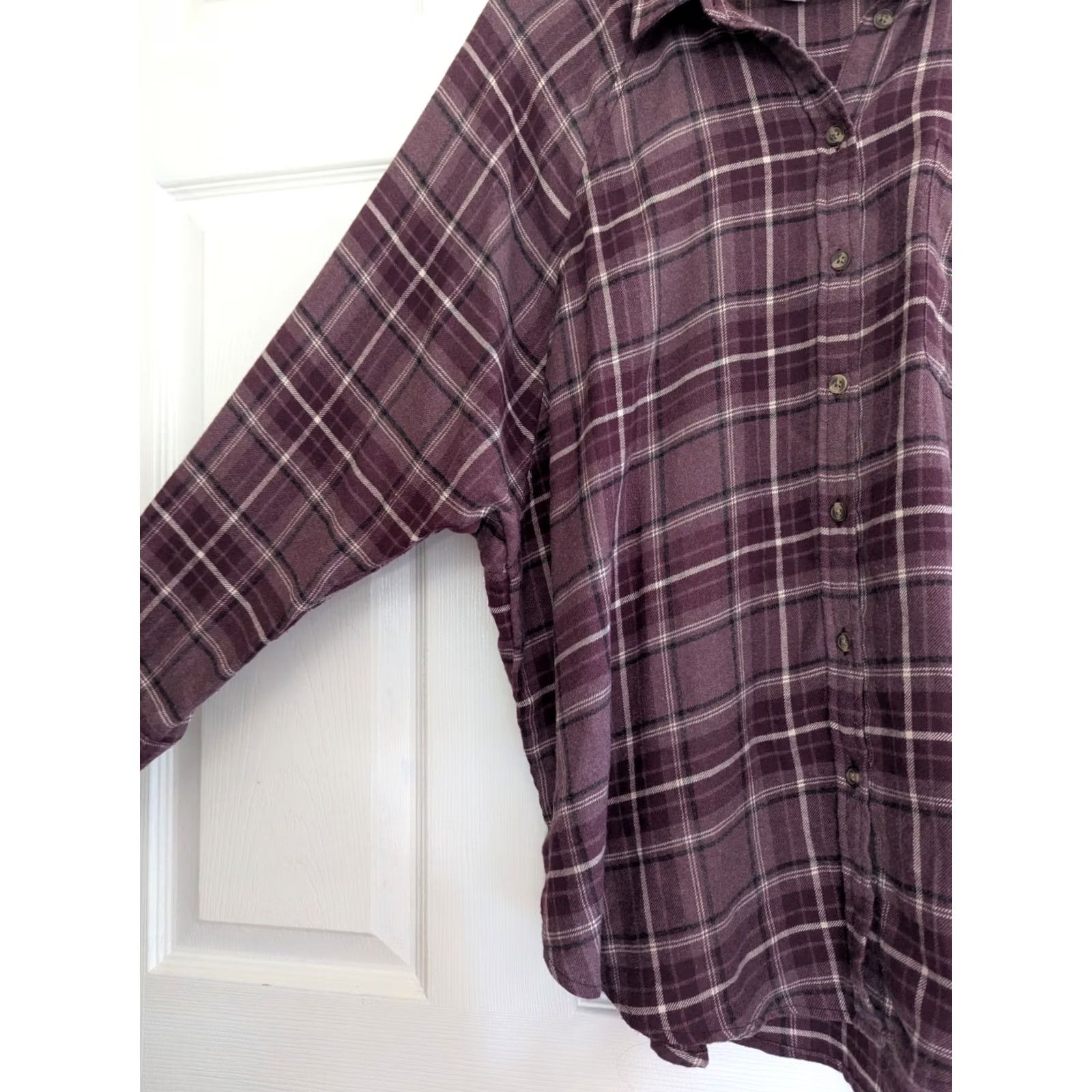American Eagle Outfitters American Eagle Outfitters Button-Up Shirt Women M Multicolor Plaid Flannel Oversized Casual Long Sleeve 100% Cotton Size M / US 6-8 / IT 42-44 - 3 Thumbnail