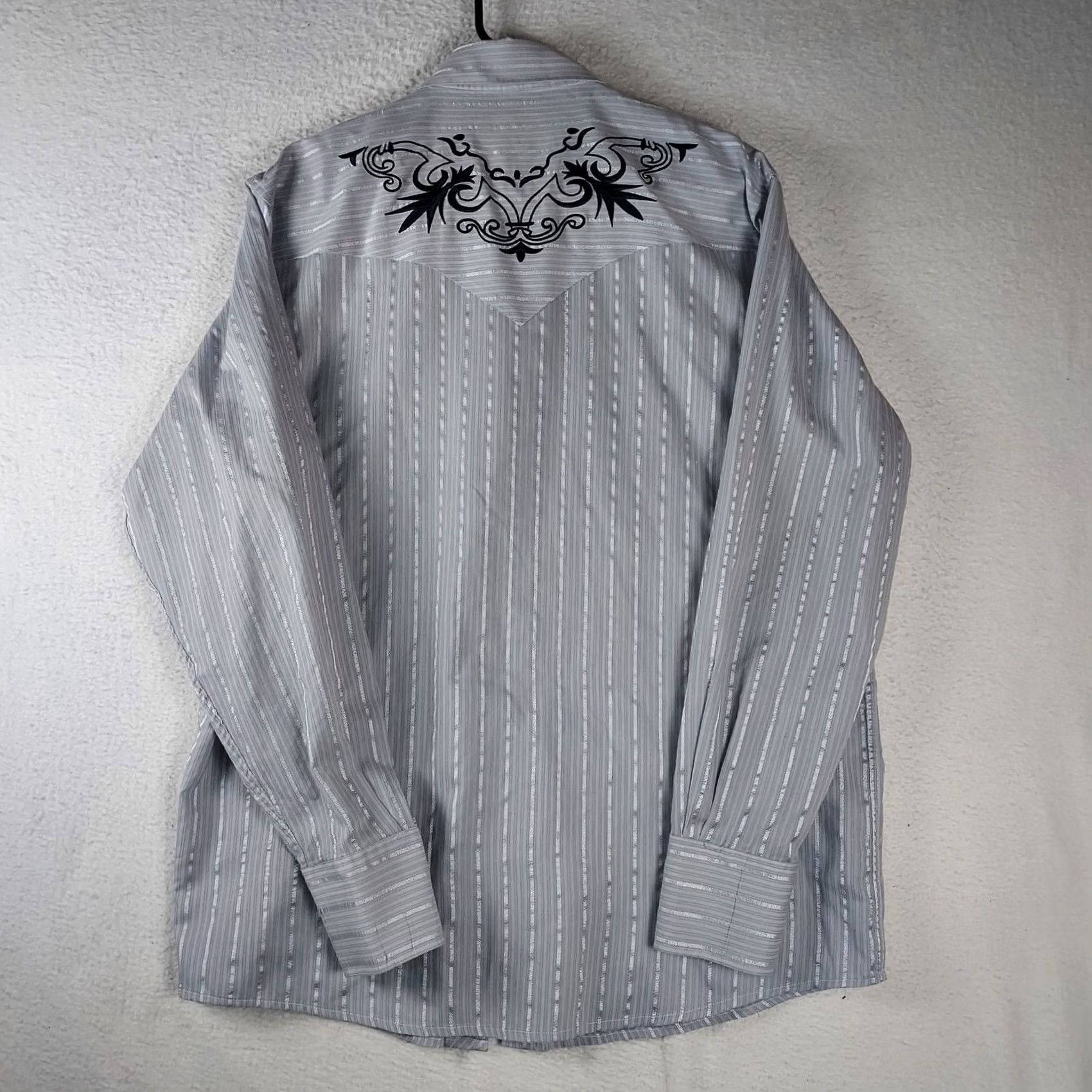 Vintage VINTAGE White Horse Ranch Men's L Silver Gray Embroidered Western Pearl Snap Shirt Size US L / EU 52-54 / 3 - 2 Thumbnail