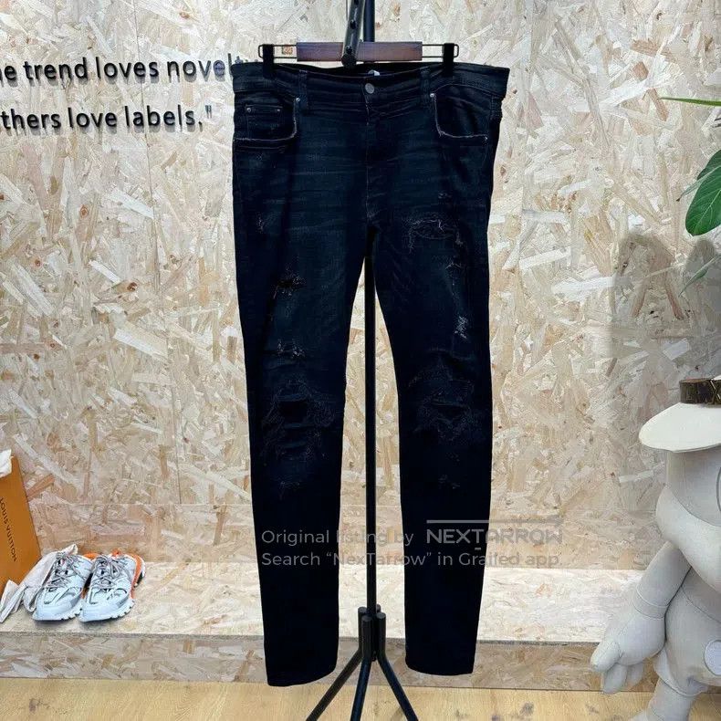 Amiri Amiri MX2 Denim Jeans Rough Black 34 Pop Smoke | Grailed