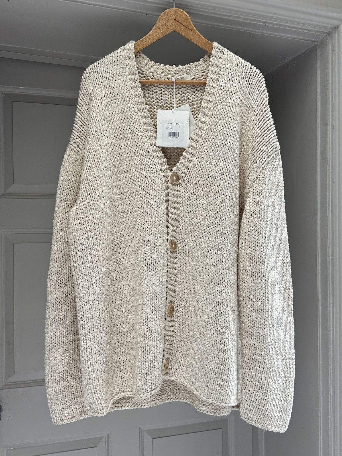 The Row The Row Zayidi Cotton and Silk Cream Cardigan RRP $3500 Size US M / EU 48-50 / 2 - 6 Thumbnail