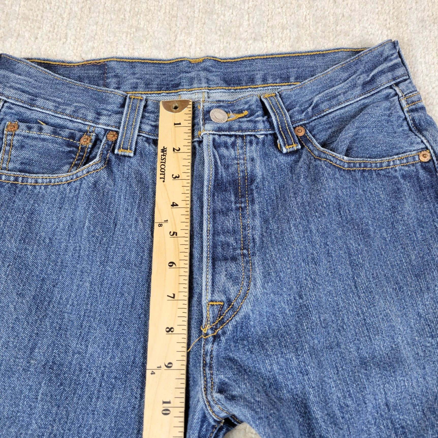 Levi's Levis 501 Jeans Mens 30x32 Blue Straight Leg Button Fly Medium Wash Denim Pants Jeans Size US 30 / EU 46 - 7 Thumbnail