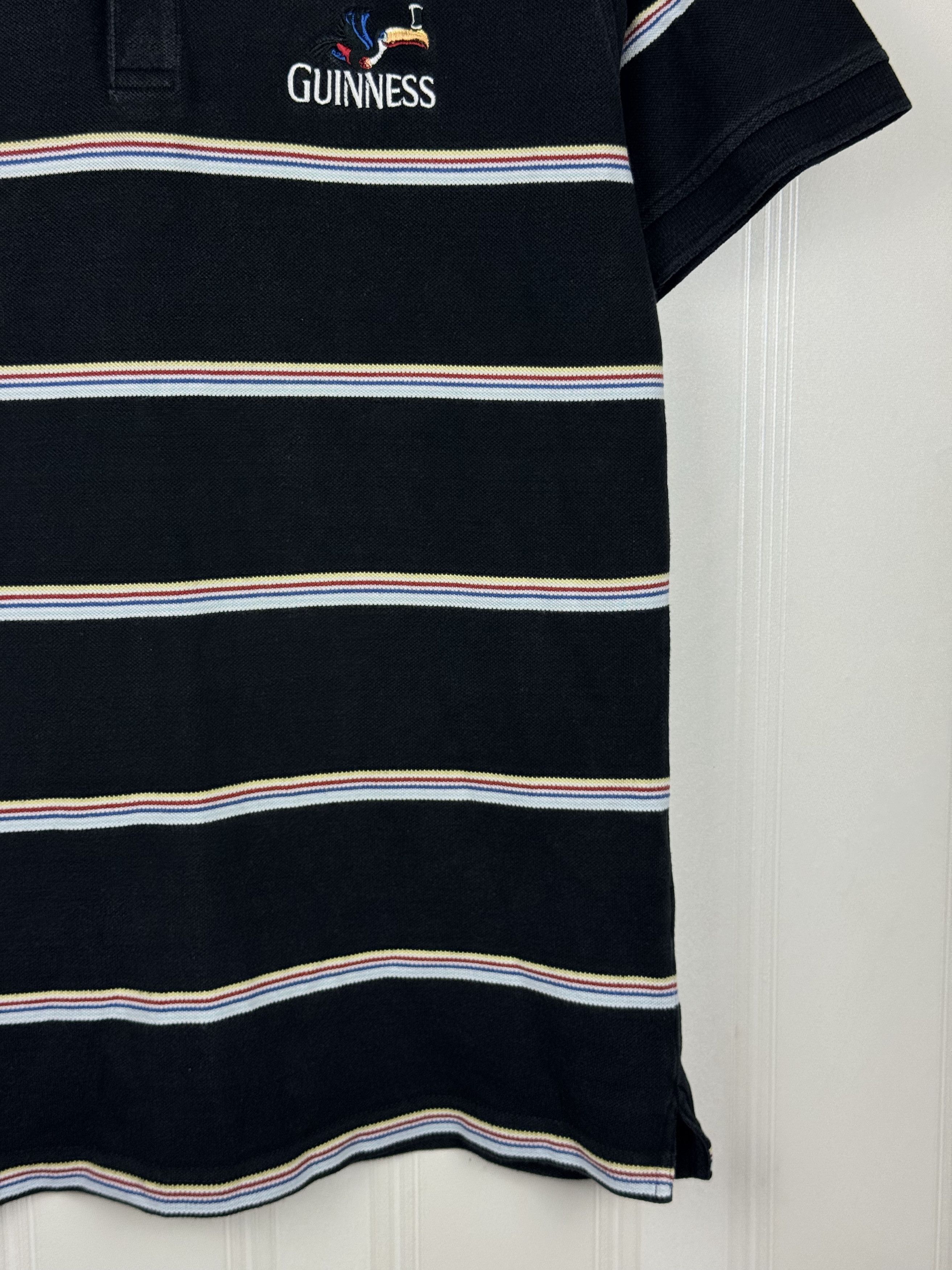 Vintage VINTAGE Guinness Logo Polo Shirt Size S Black Striped Size US S / EU 44-46 / 1 - 6 Thumbnail
