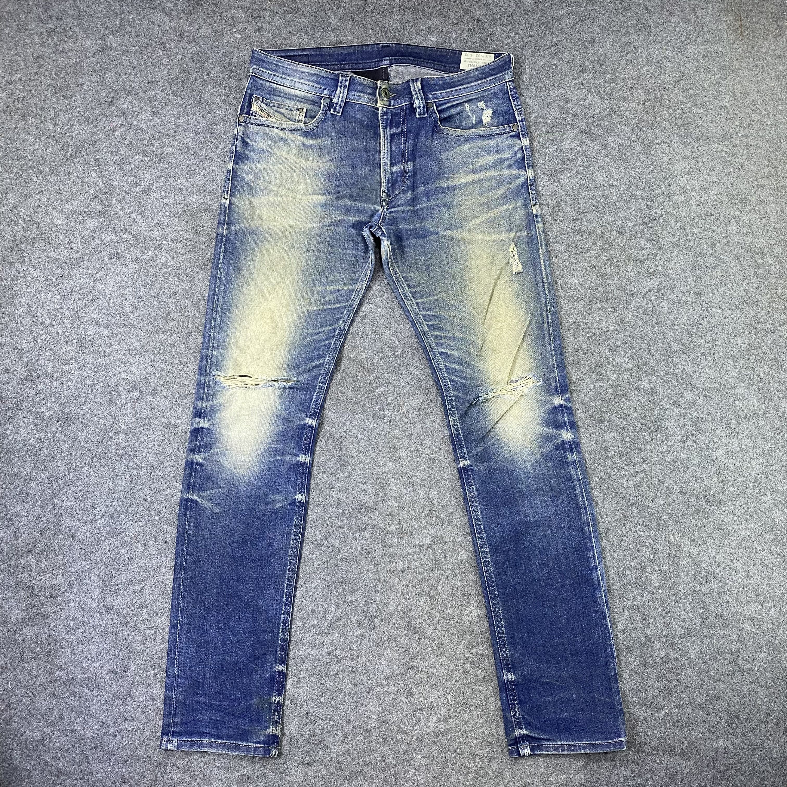 Diesel Diesel Distressed Blue Wash Jeans-J1169 Size US 33 - 1 Thumbnail