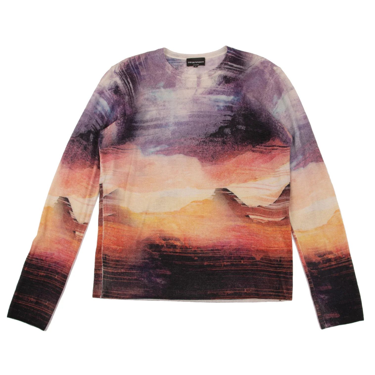 Emporio Armani Graphic Print Cashmere Knit in Multi Color, Size M Size US M / EU 48-50 / 2 - 1 Thumbnail