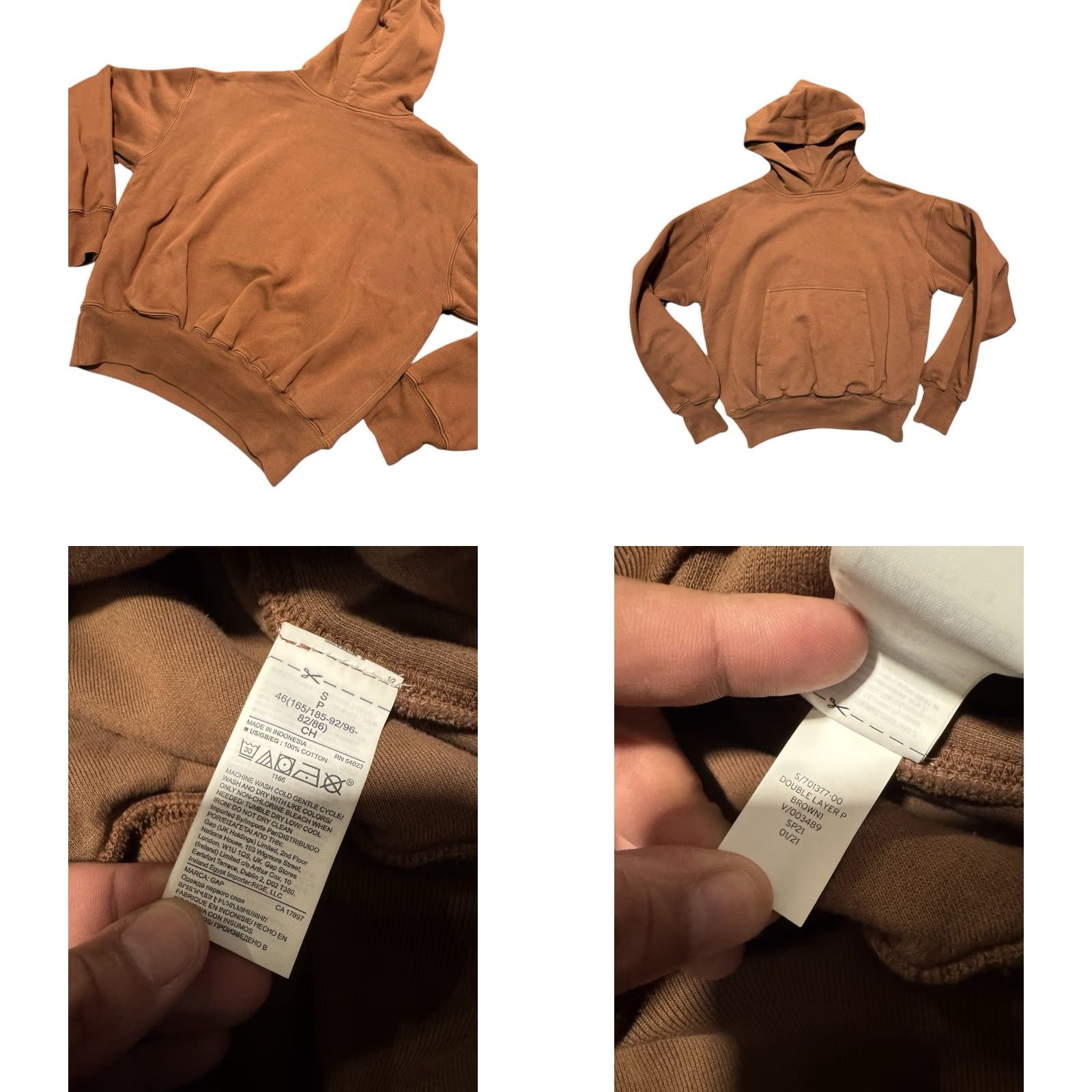 Gap Yeezy YZY Gap Double Layered Pullover Crop Perfect Hoodie Mens S Brown Size US S / EU 44-46 / 1 - 9 Thumbnail
