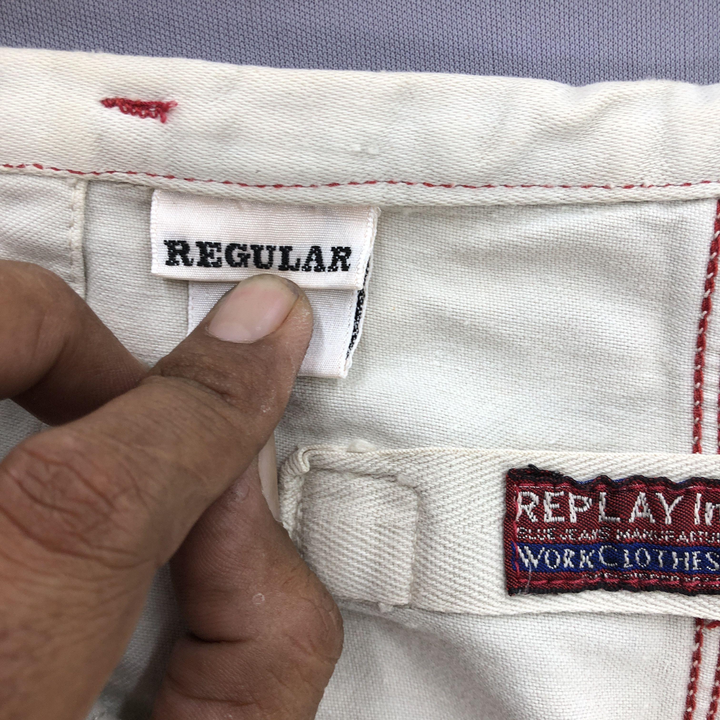 Replay Vintage Replay Buckle Back Jeans Workers Beige Denim Pants Size 28" / US 6 / IT 42 - 10 Thumbnail