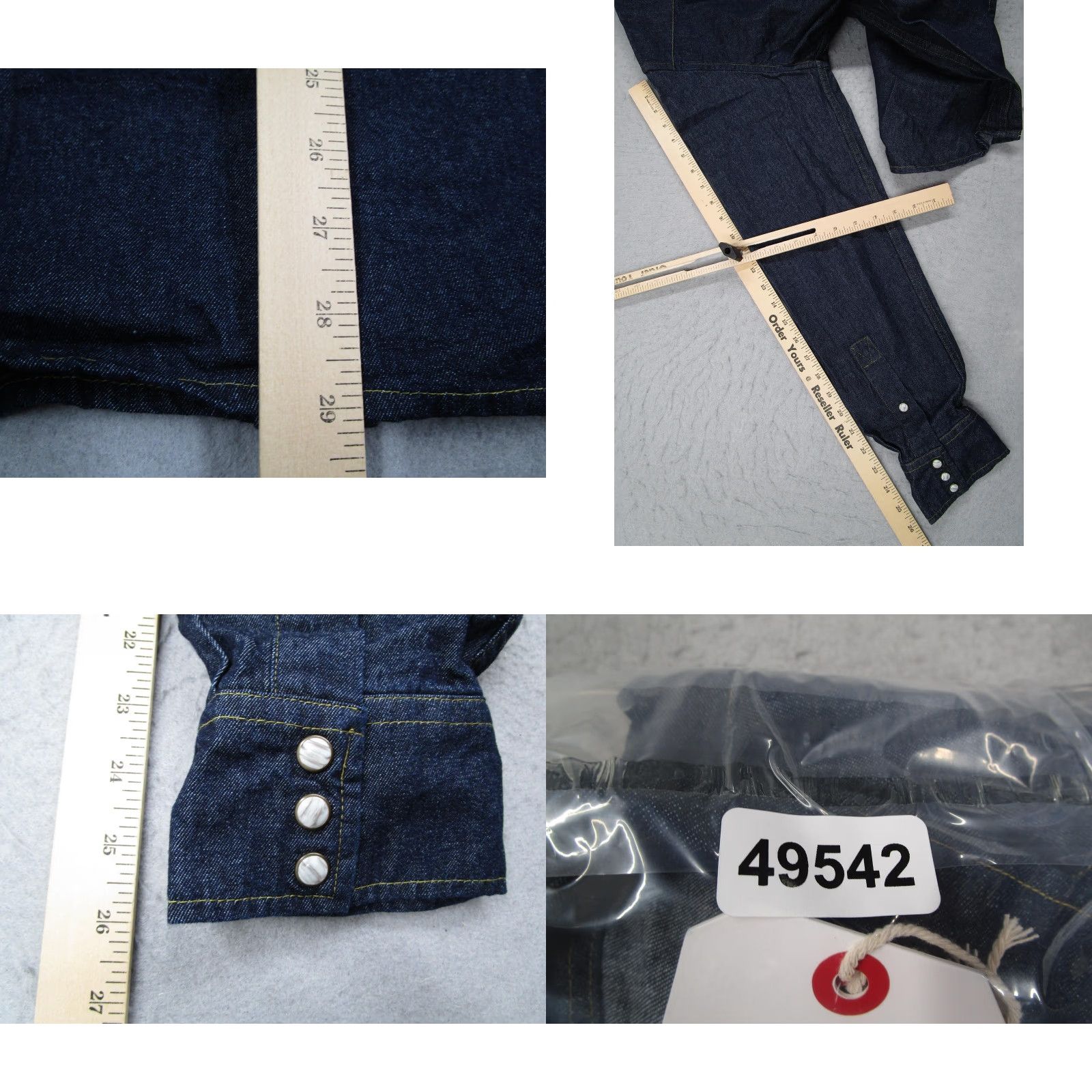 Eat Dust EAT DUST Western Shirt Mens XL Indigo Denim Long Sleeve Pearl Snap Size US XL / EU 56 / 4 - 8 Thumbnail