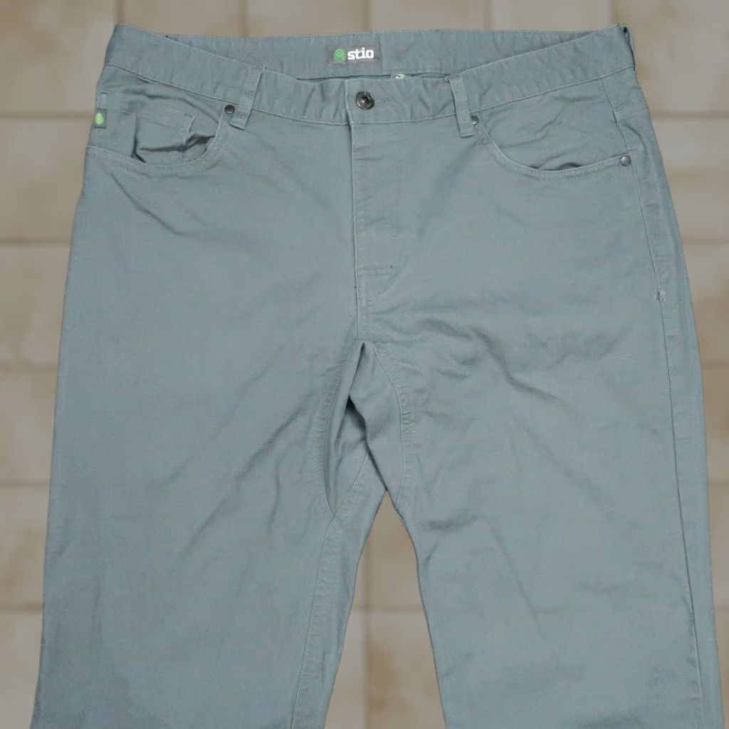 Vintage Stio Pants Mens 36x34 Gray Blue Rivet Canvas Organic Cotton 5 Pocket Hiking Pants, Chino, Regular, 34 Inseam, Straight Leg, Button Zip, 6 Size US 36 / EU 52 - 1 Thumbnail