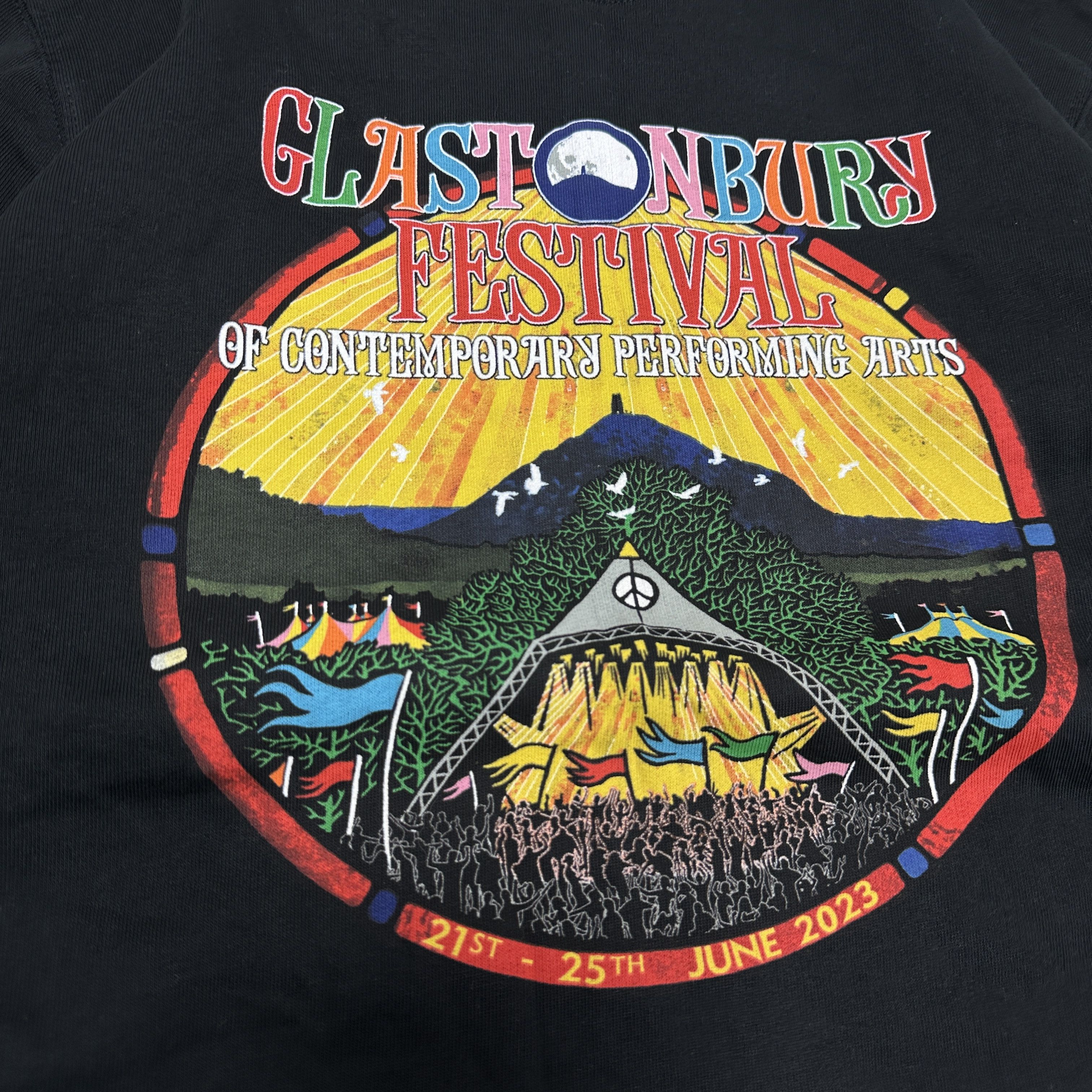 Vintage Vintage Casual Printed Glastonbury Festival Sweatshirt 00s Size US M / EU 48-50 / 2 - 2 Thumbnail