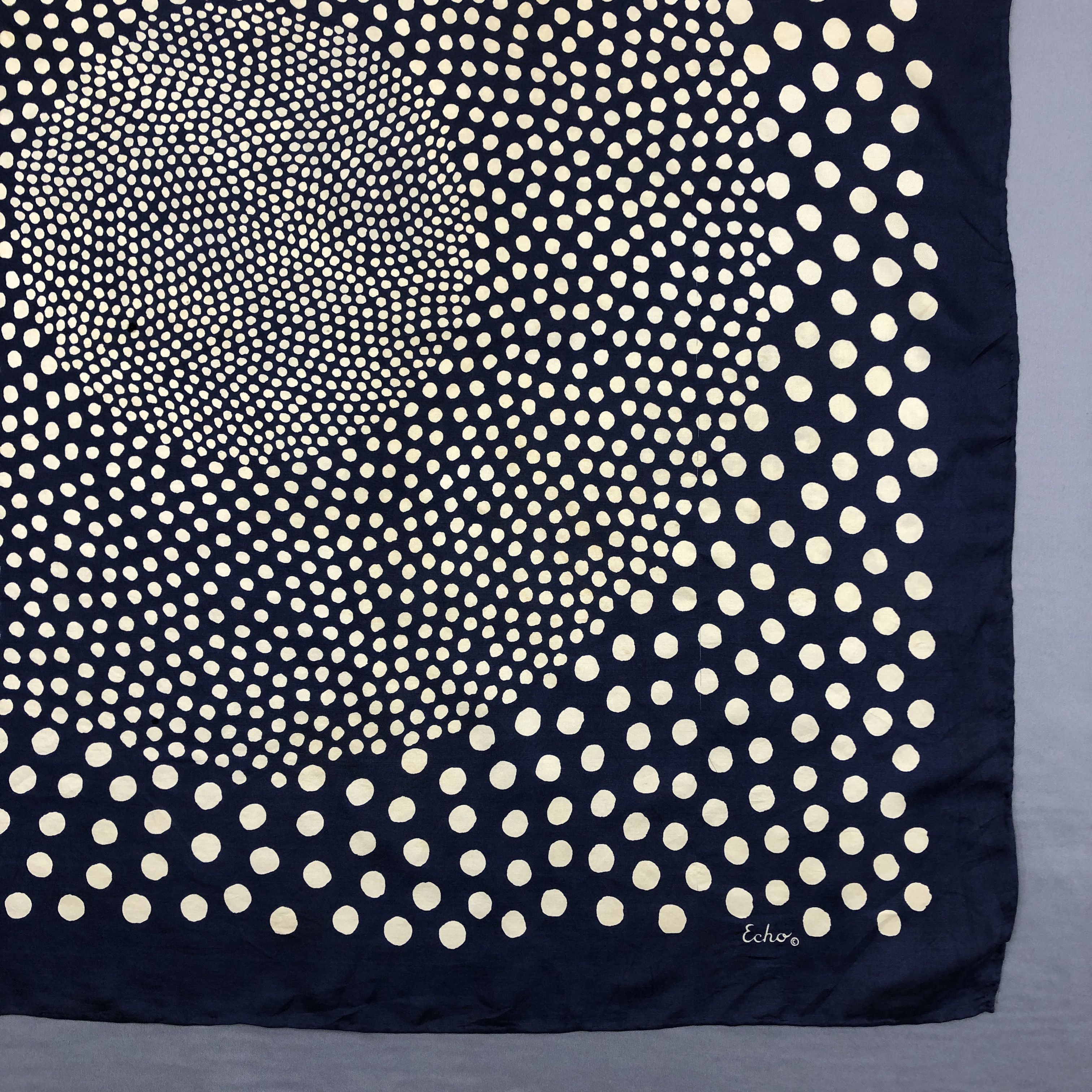 Other × Vintage Vintage Echo SILK Scarf Polka Dot Twill Stole Wraps Scarves Size ONE SIZE - 7 Thumbnail