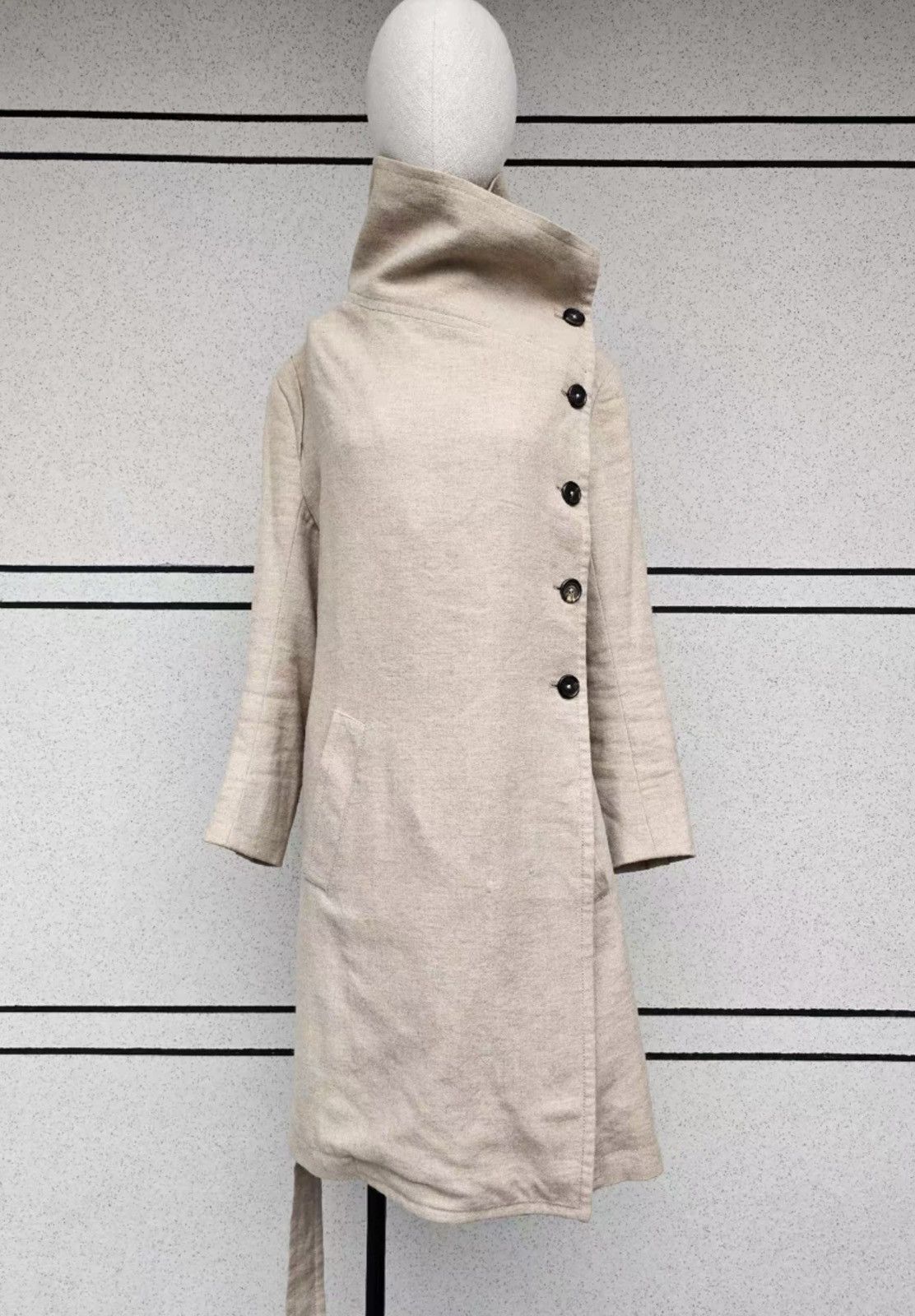 Ann Demeulemeester Ann Demeulemeester linen wool coat, trench coat Size S / US 4 / IT 40 - 2 Thumbnail