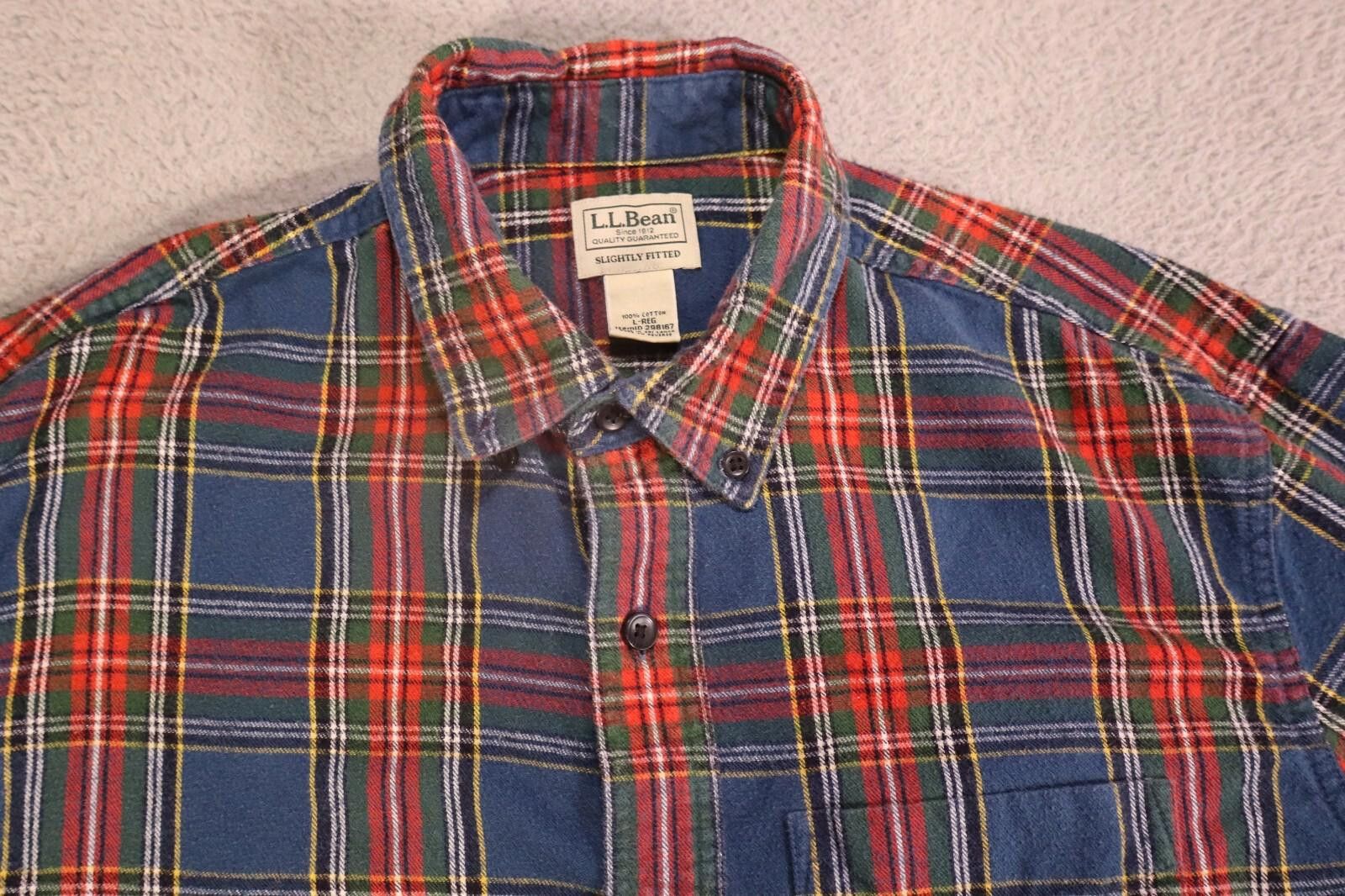 L.L. Bean L.L Bean Scotch Flannel Shirt Men Large Blue Plaid Button Size US L / EU 52-54 / 3 - 2 Thumbnail