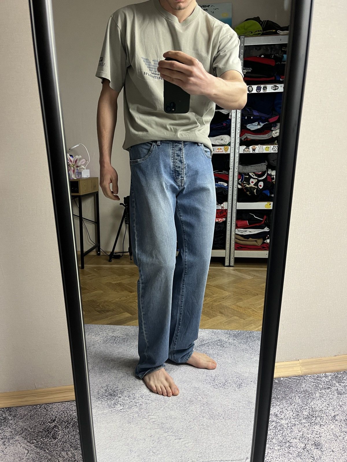 Armani × Vintage Vintage Y2K Armani Jeans Washed Denim Pants Jeans Streetwear Size US 34 / EU 50 - 2 Thumbnail
