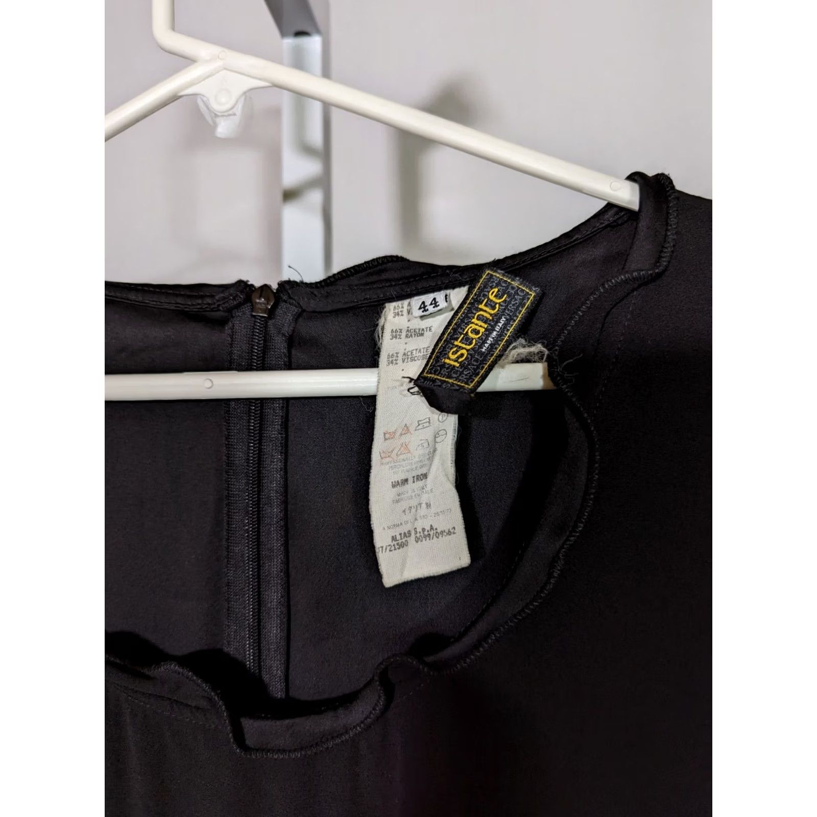 Versace Istante by Gianni Versace Vintage 80s Black Dress Scalloped Neck Size 44 Italy Women Knee Length Vintage 80s} Size M / US 6-8 / IT 42-44 - 7 Thumbnail