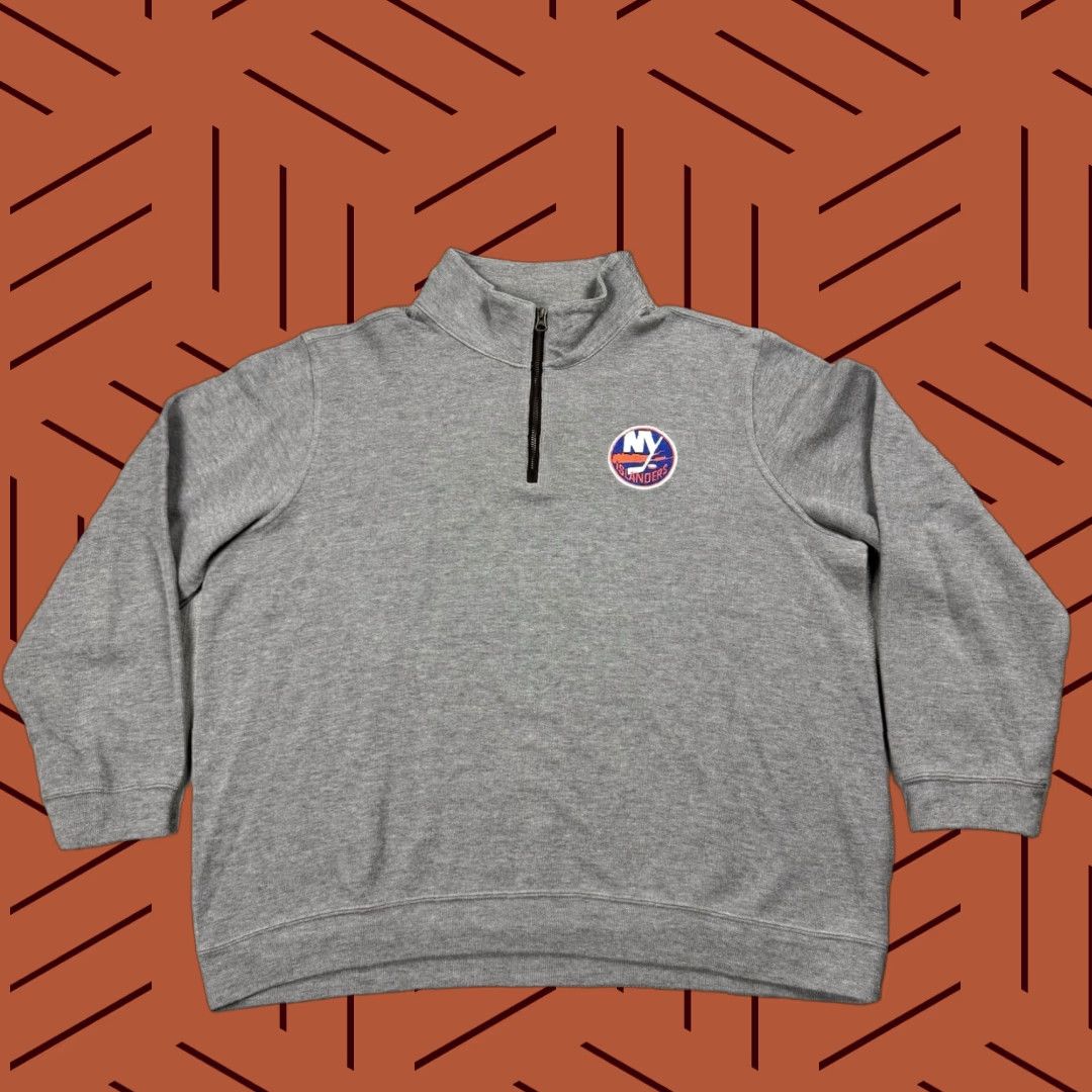 NHL NHL New York Islanders Adult XL 1/4 Zip Cotton Blend Embroidered Logo Sweater Size US XL / EU 56 / 4 - 1 Thumbnail