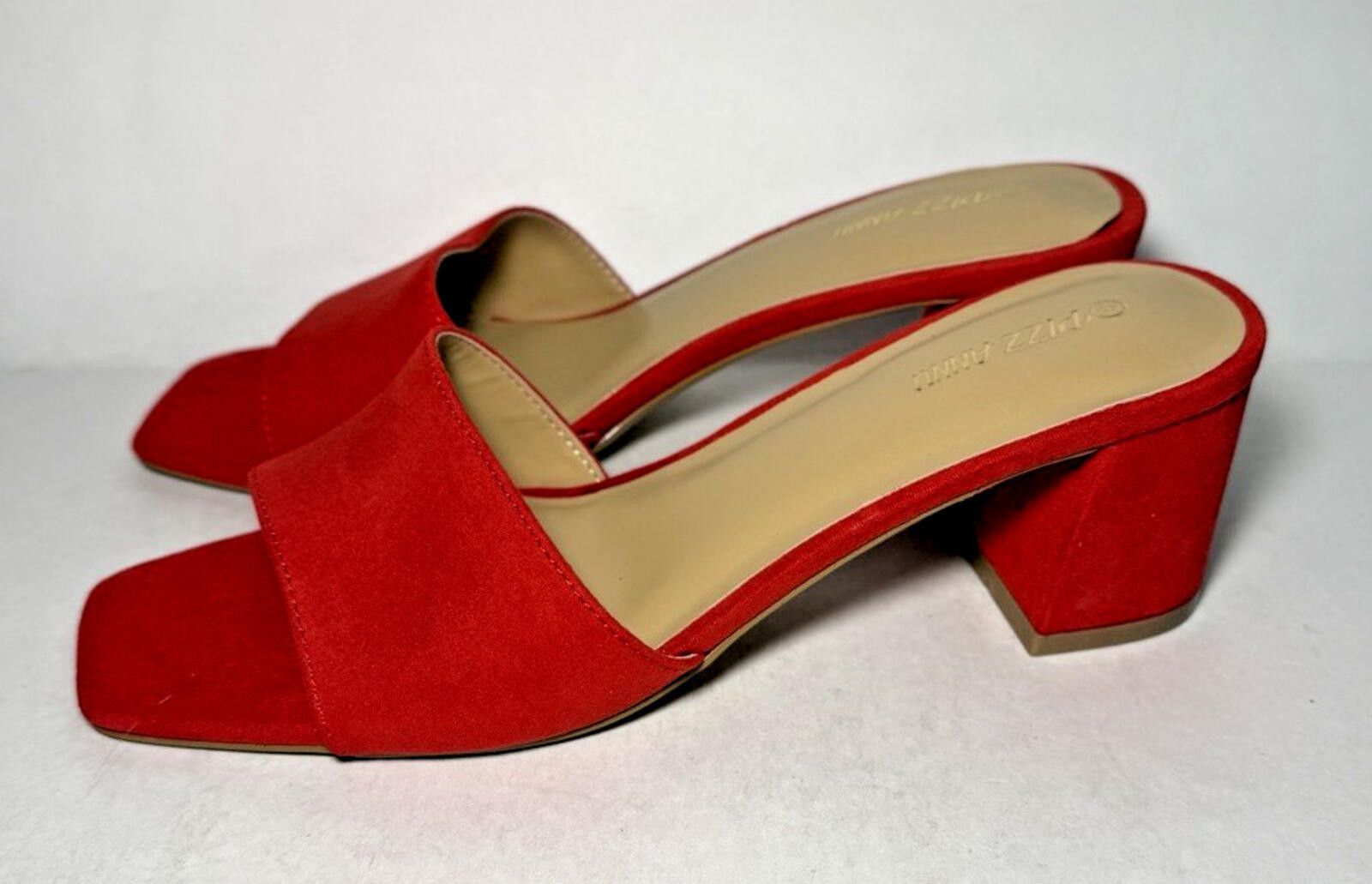 Other PIZZ ANNU Simone Chunky Block Heels Slip On Mule Red Size US 8 / IT 38 - 3 Thumbnail
