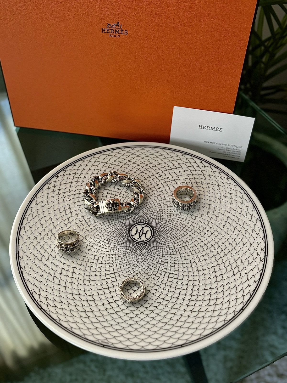 image of Huge XL Hermes Jewerly Ash Tray Plate, Men's