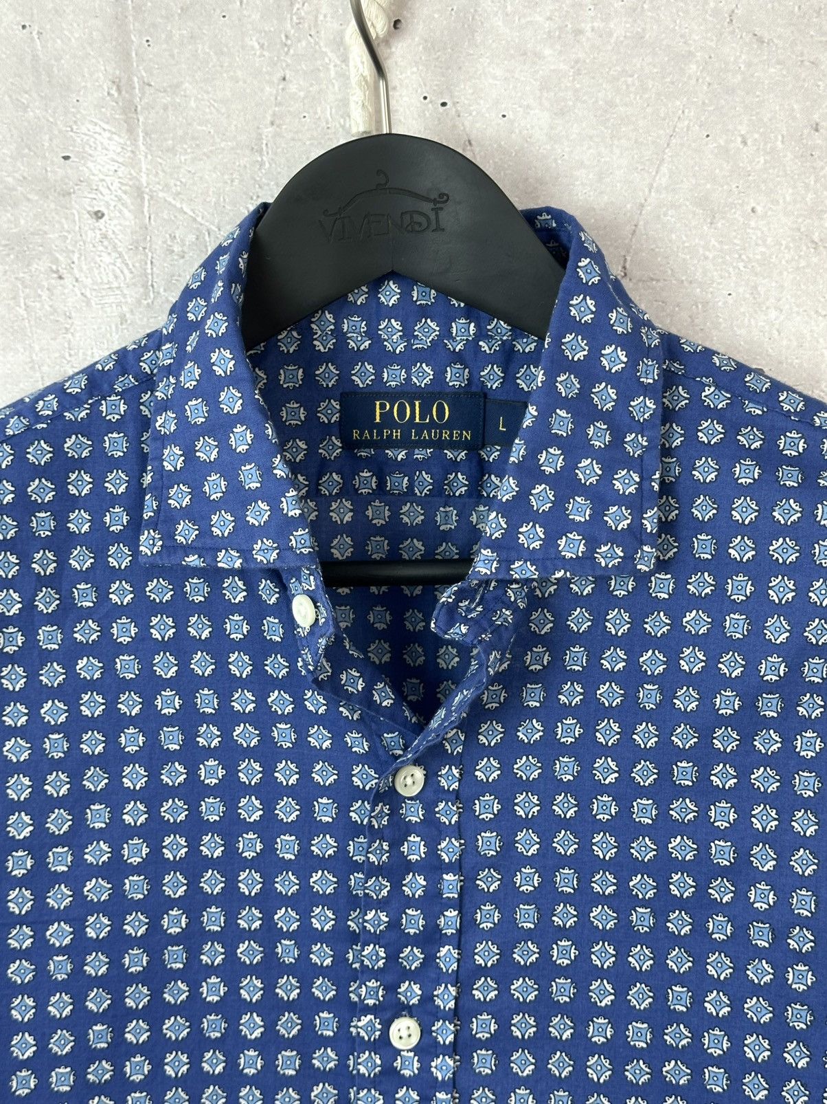 Polo Ralph Lauren Ralph Lauren Blue Cotton Long Sleeve Men’s Patterned Shirt Size US L / EU 52-54 / 3 - 3 Thumbnail
