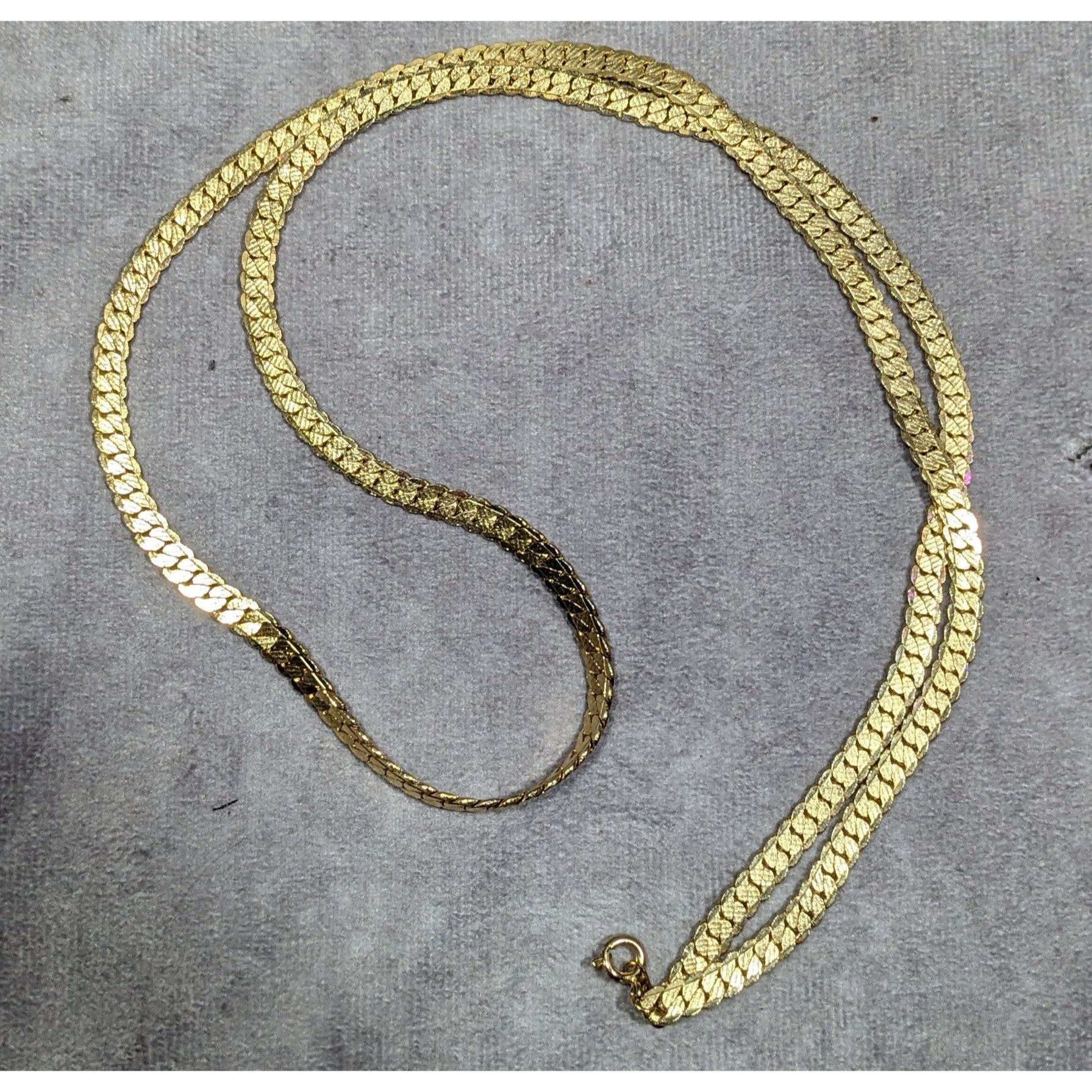 Other Bright Gold Tone Flattened Link Chain Necklace Size ONE SIZE - 8 Thumbnail