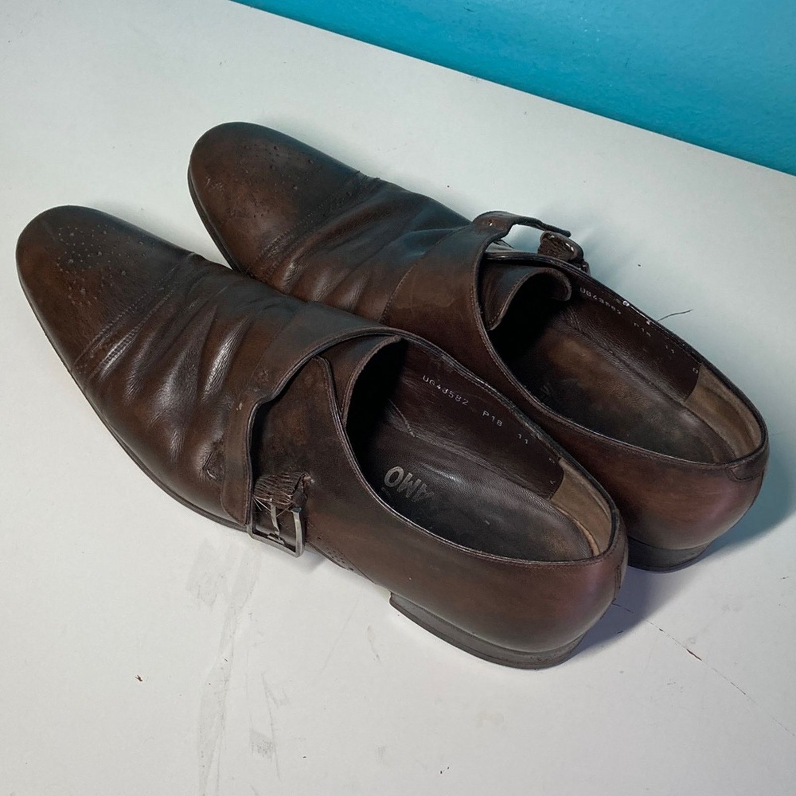 Salvatore Ferragamo Men’s Size 11 Ferragamo Shoes Brown Leather - FLAWS and WEAR Size US 11 / EU 44 - 3 Thumbnail