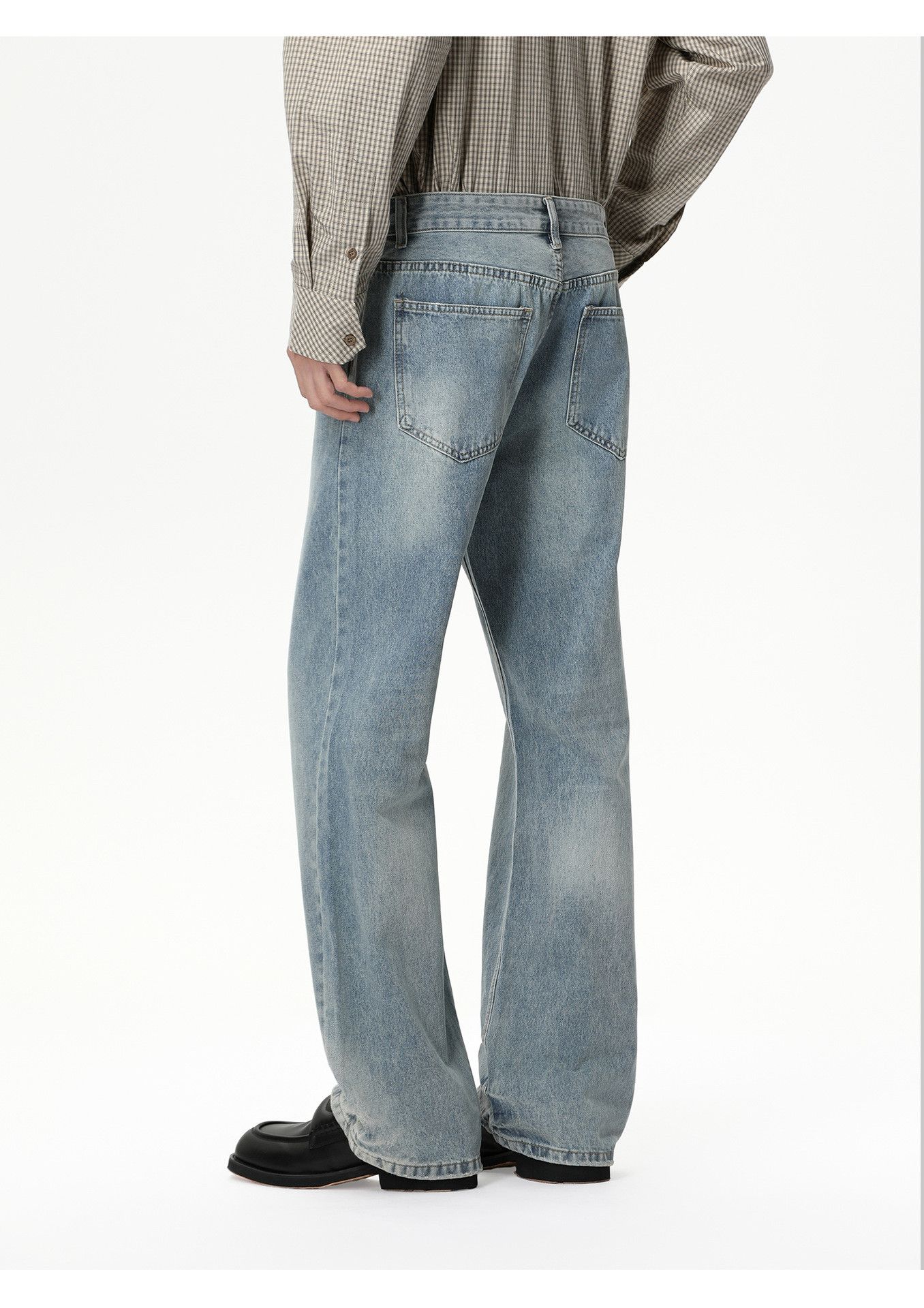Japanese Brand Men's high street vibe slim-fit washed flared jeans Size US 32 / EU 48 - 4 Thumbnail