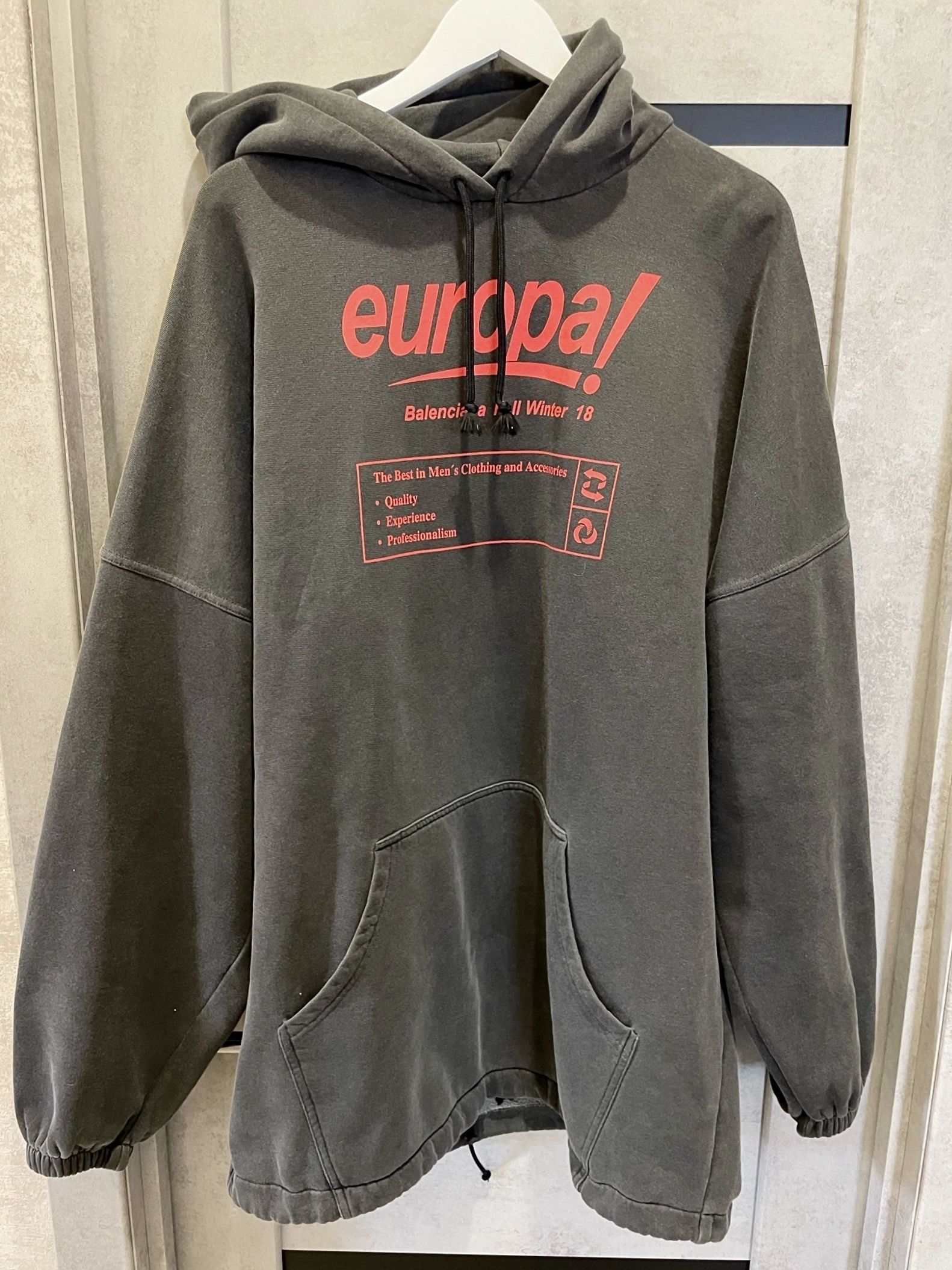 Image of Balenciaga Europa Hoodie in Grey, Men's (Size XS)