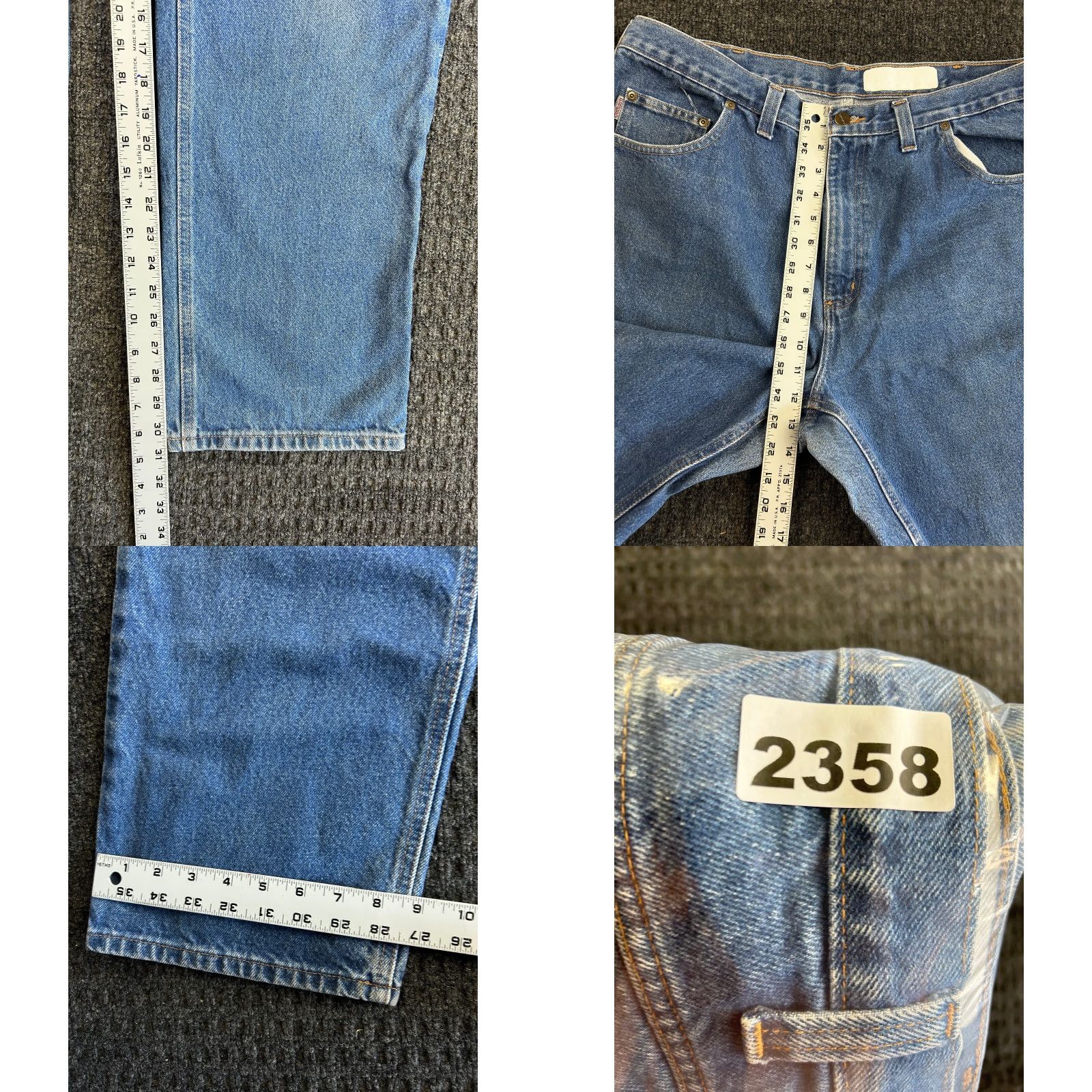Carhartt VINTAGE Carhartt Denim Jeans Relaxed Fit 38 x 30 Men Jeans Blue 5-Pocket Logo USA 80s 90s Grunge Cowboy Workwear Mens Size US 38 / EU 54 - 8 Thumbnail