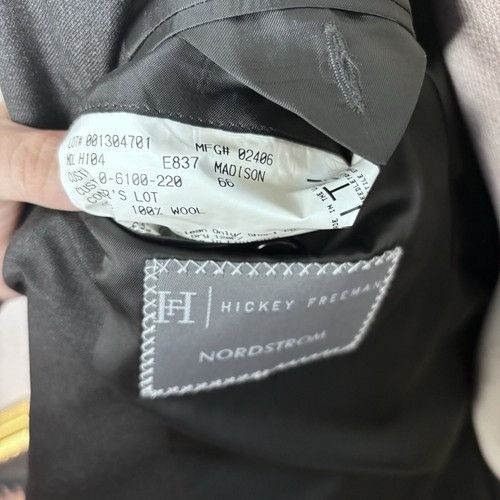 Hickey Freeman LORO PIANA Hickey Freeman Men's Dark Gray Solid Wool Blazer Size 42R - 11 Thumbnail